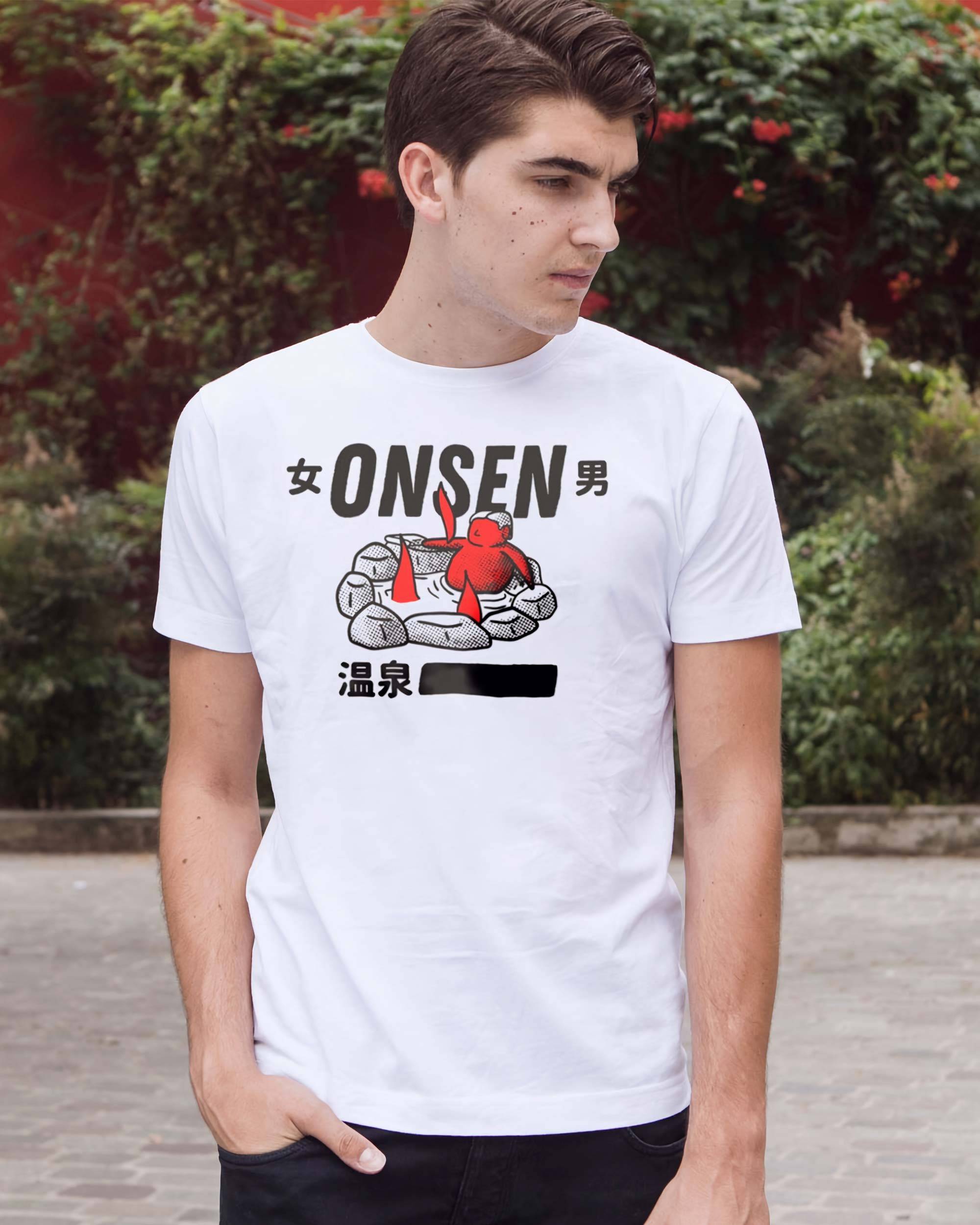 T-shirt Onsen de couleur Blanc par The Beart Studio