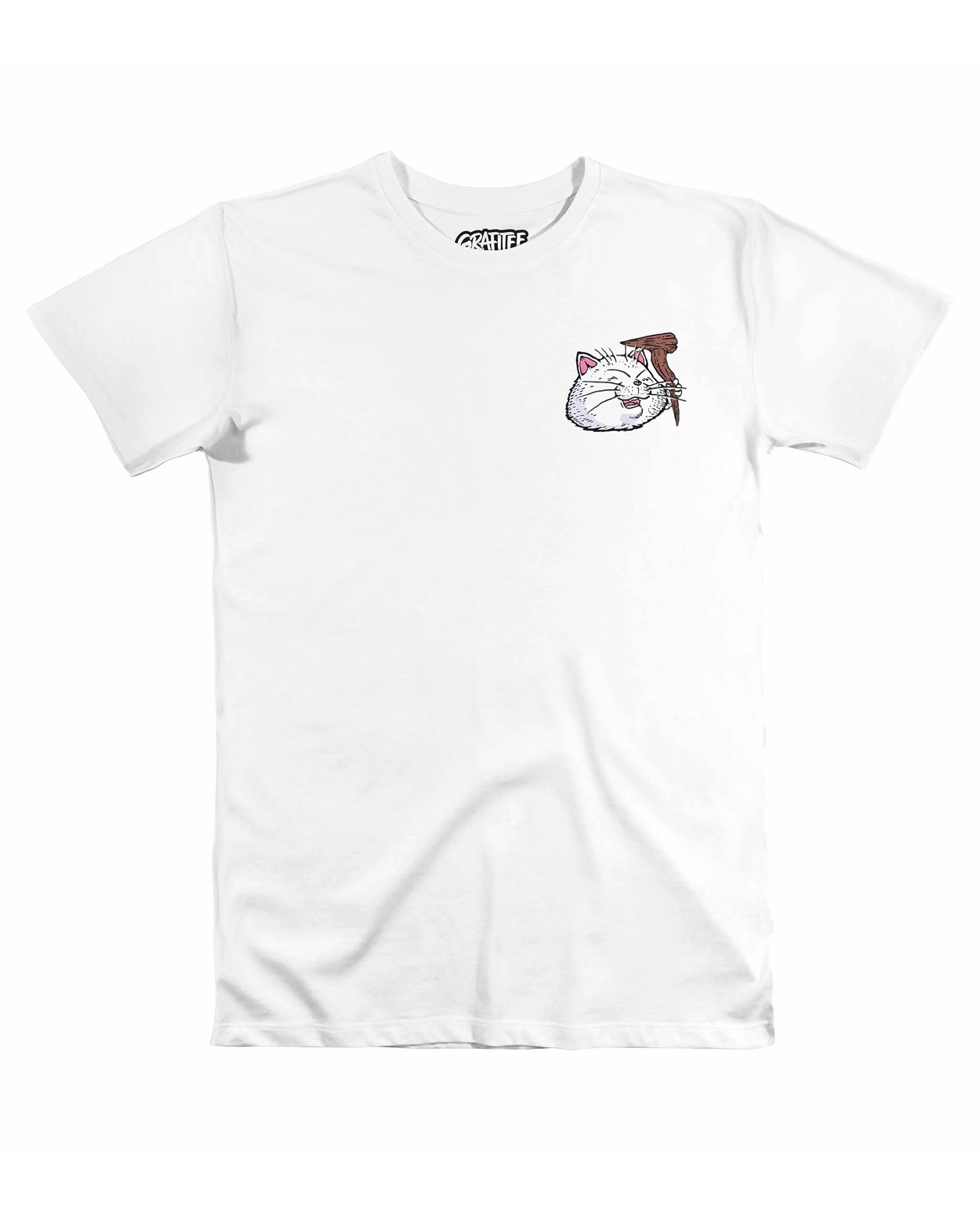 T-shirt Cat Hermit de couleur Blanc