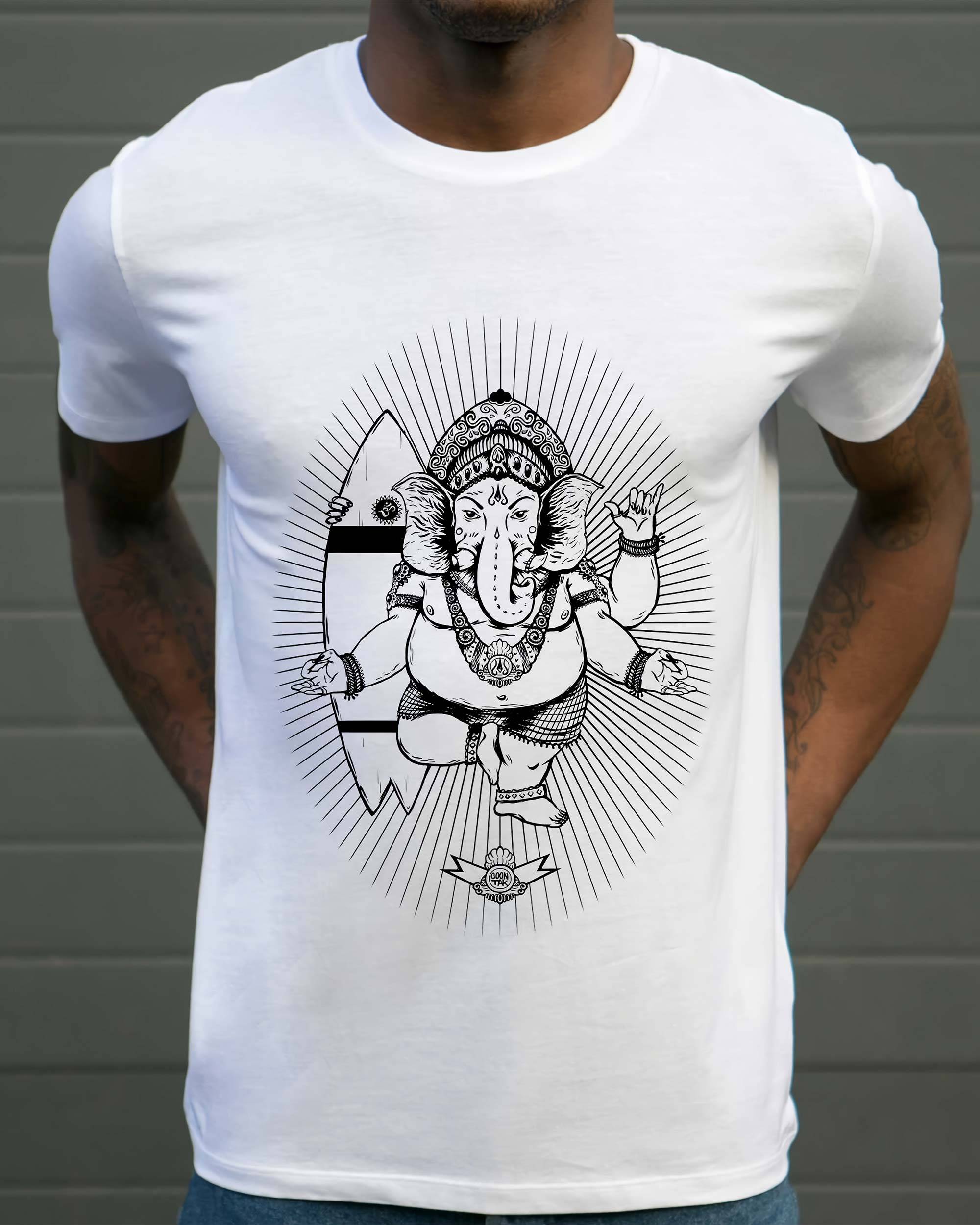 T-shirt Ganesh de couleur Blanc par Coontak
