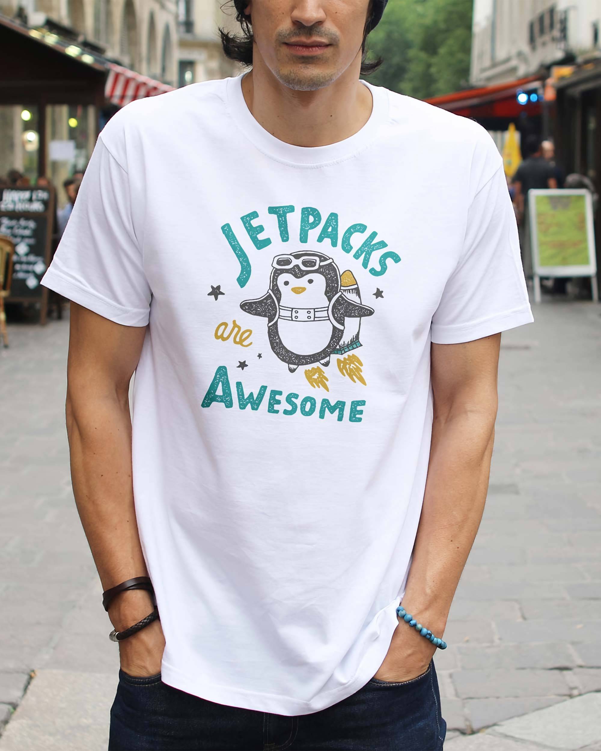 T-shirt Jetpacks Are Awesome de couleur Blanc par Skitchism