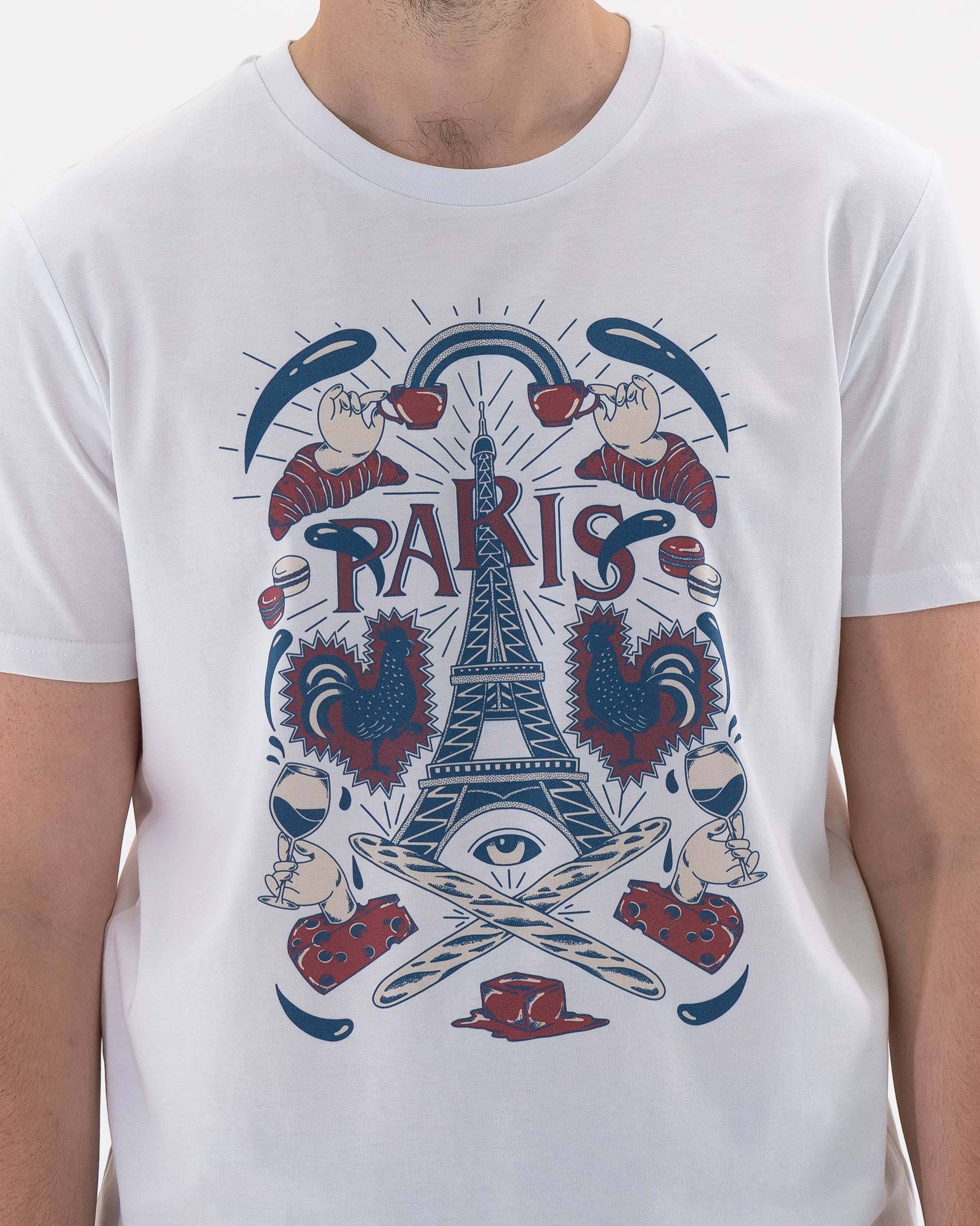 T-shirt Paris Life de couleur Blanc