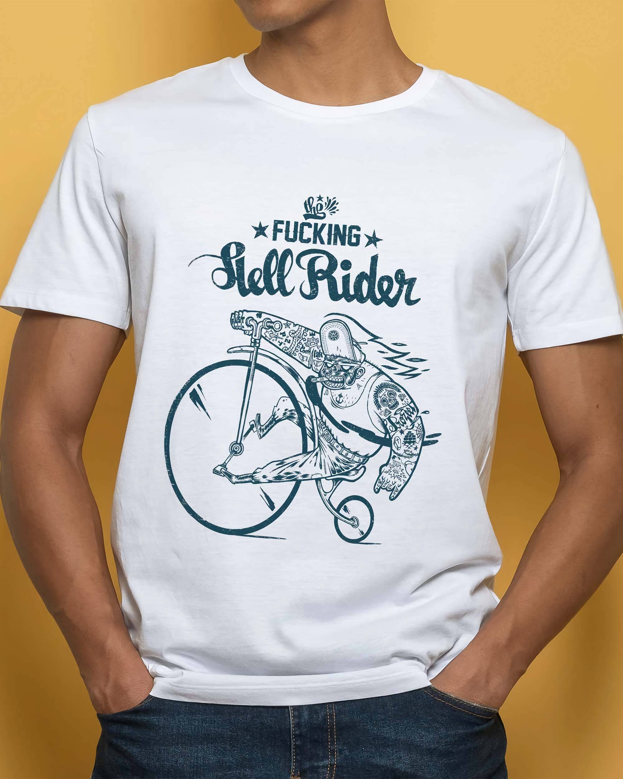 T-shirt Hell Rider de couleur Blanc par Coontak