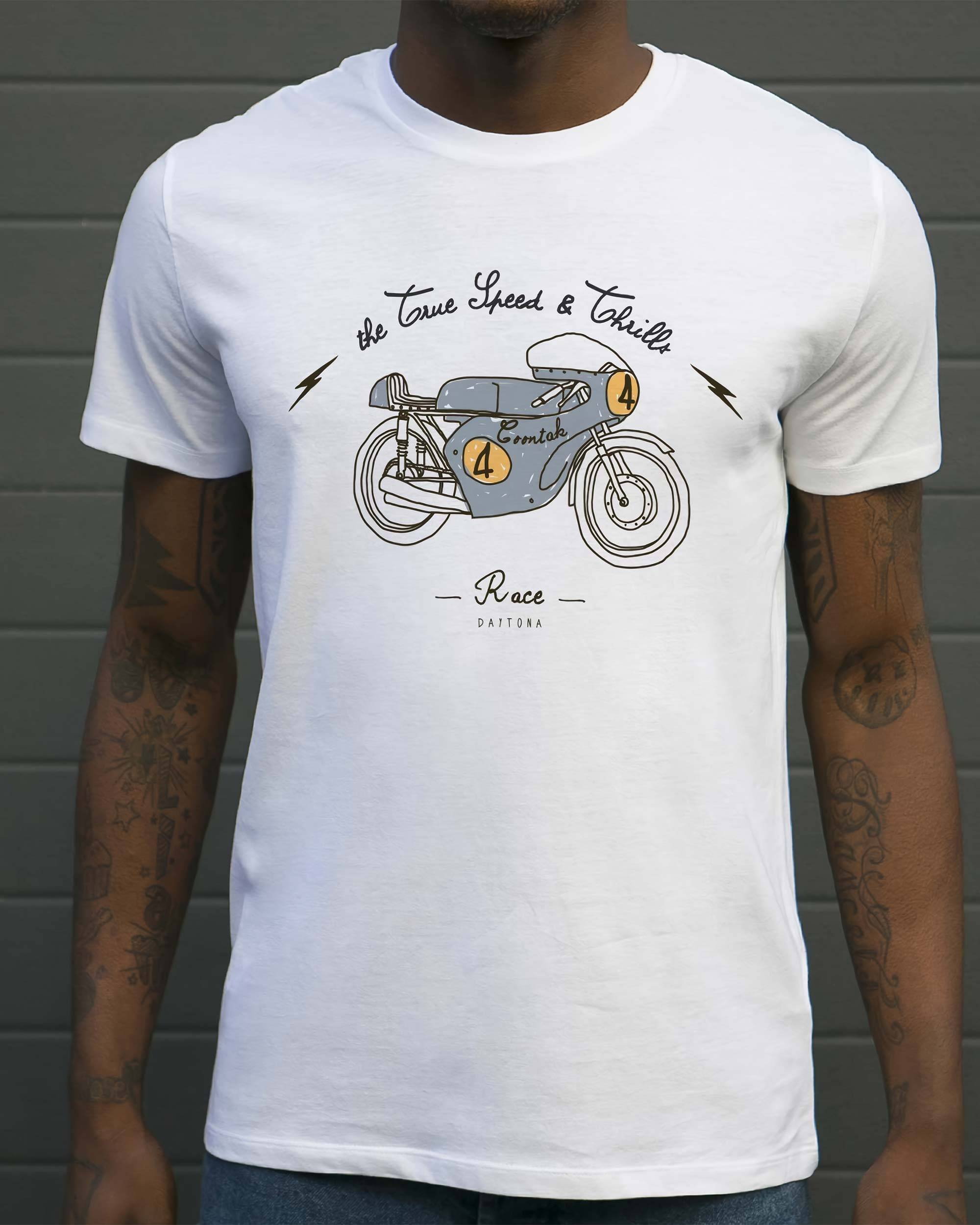 T-shirt Daytona de couleur Blanc par Coontak