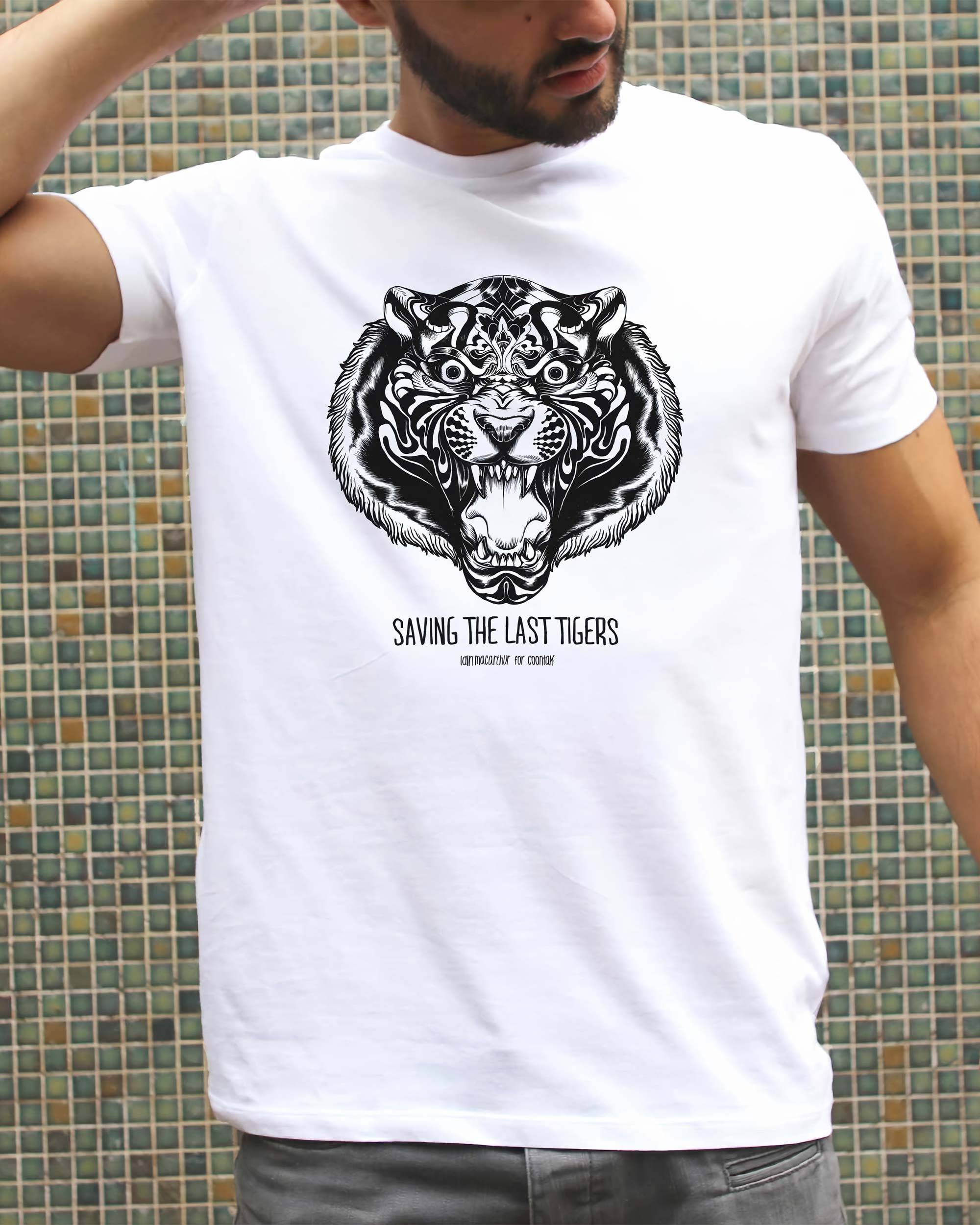 T-shirt Tigers de couleur Blanc par Coontak