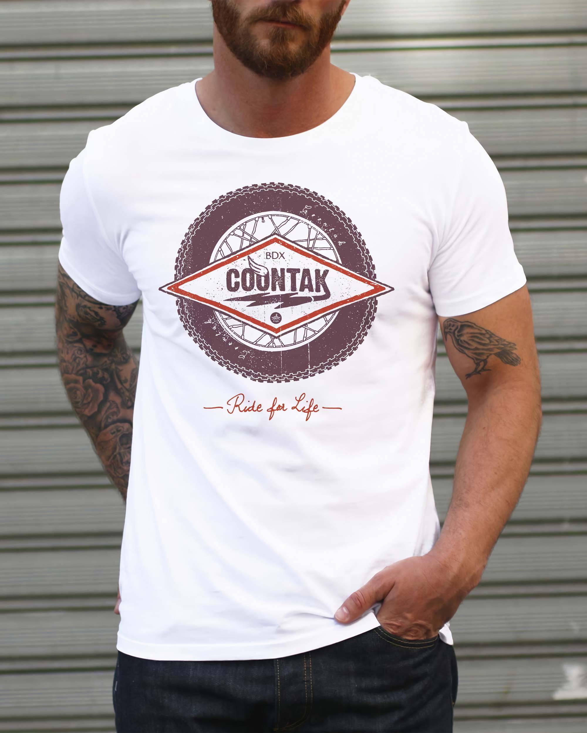 T-shirt Wheel de couleur Blanc par Coontak