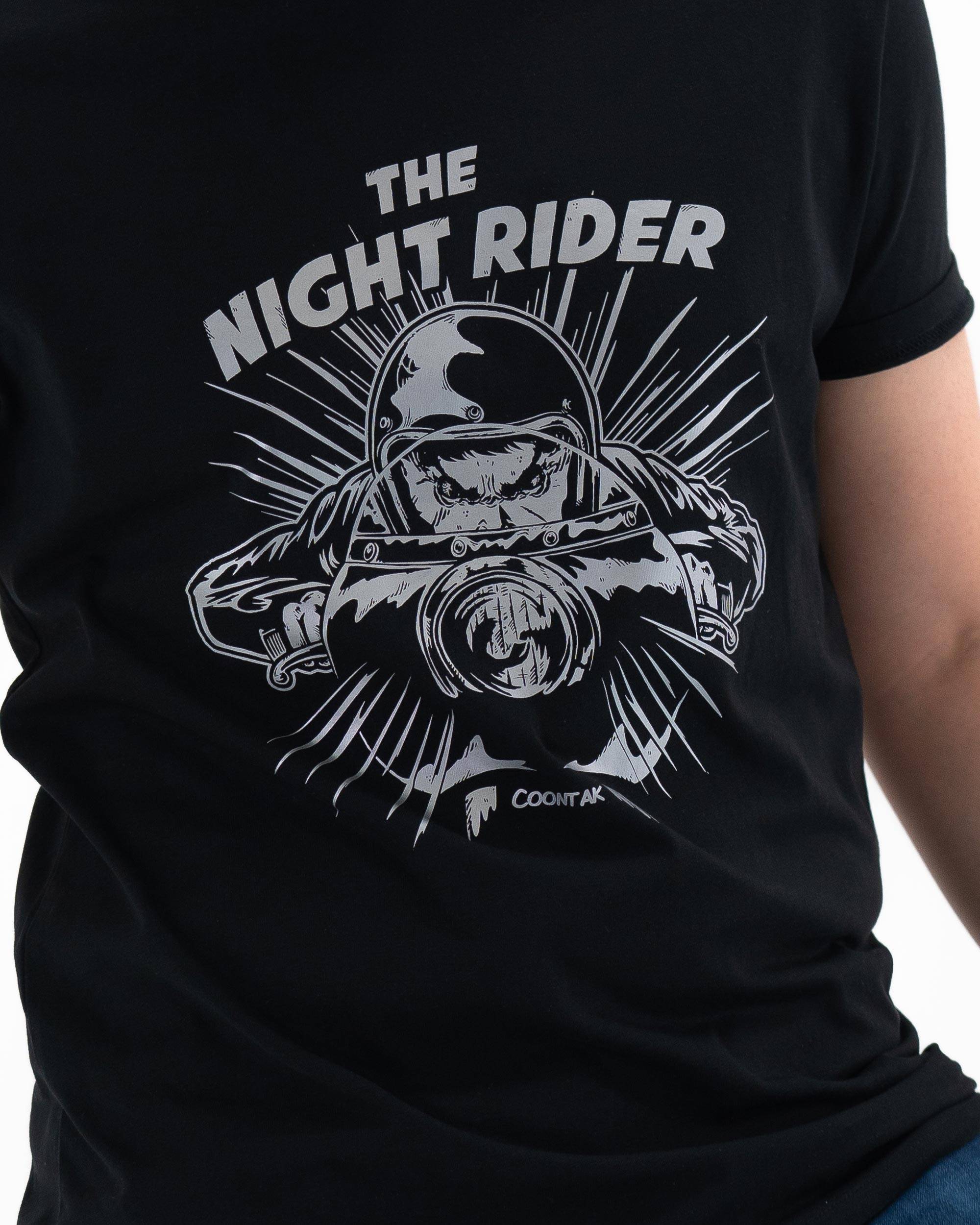 T-shirt Night rider de couleur Noir par Coontak