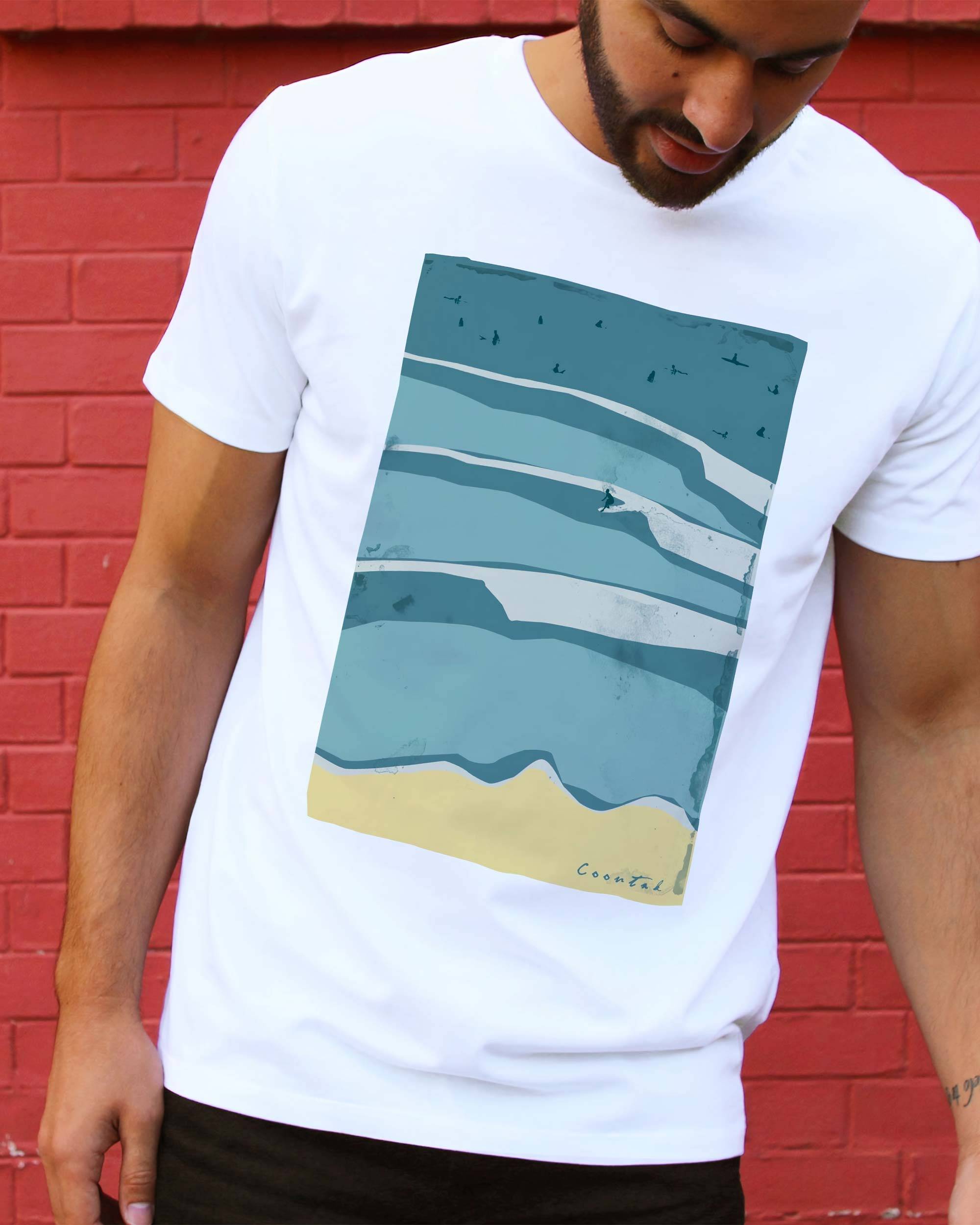 T-shirt Sky Surf View de couleur Blanc par Coontak