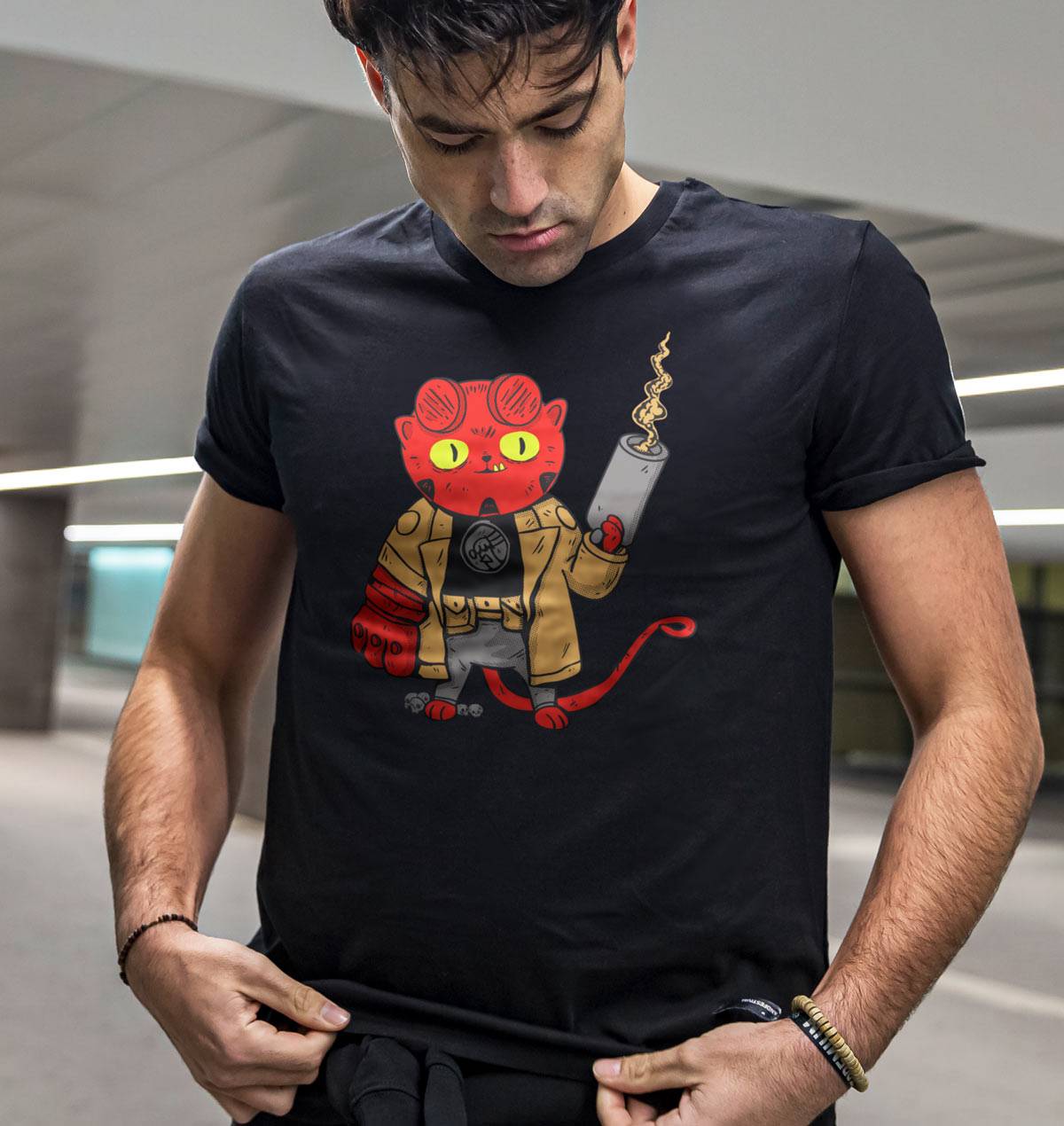 T-shirt Hellcat de couleur Noir par ppmid