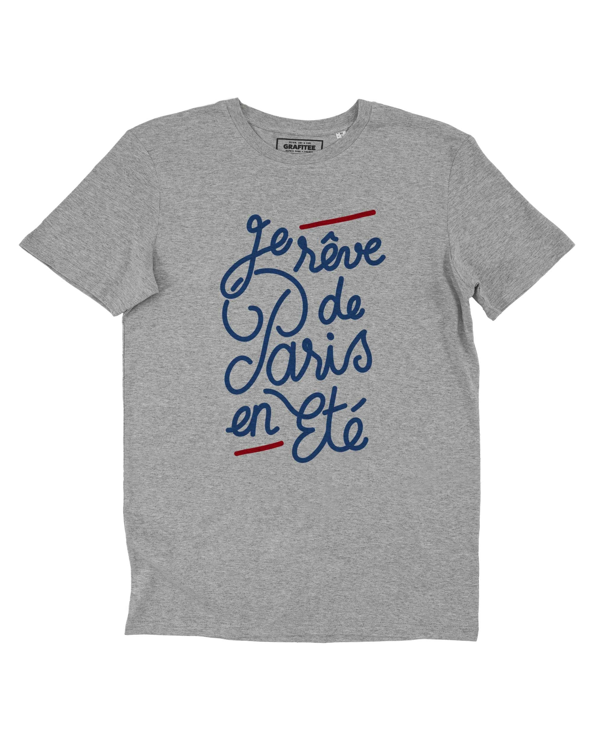 T-shirt Je Rêve de Paris en Eté de couleur Blanc par Vague A L'Âme