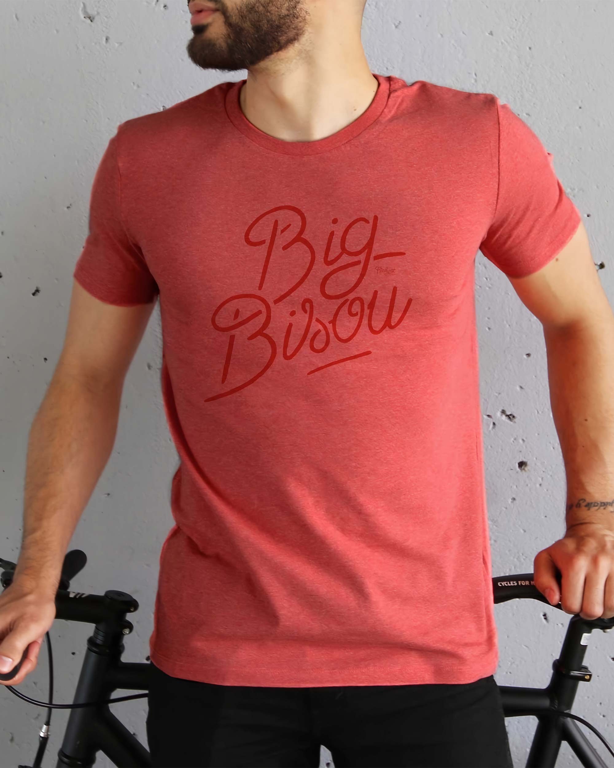 T-shirt Big Bisou de couleur Blanc par Flowhynot
