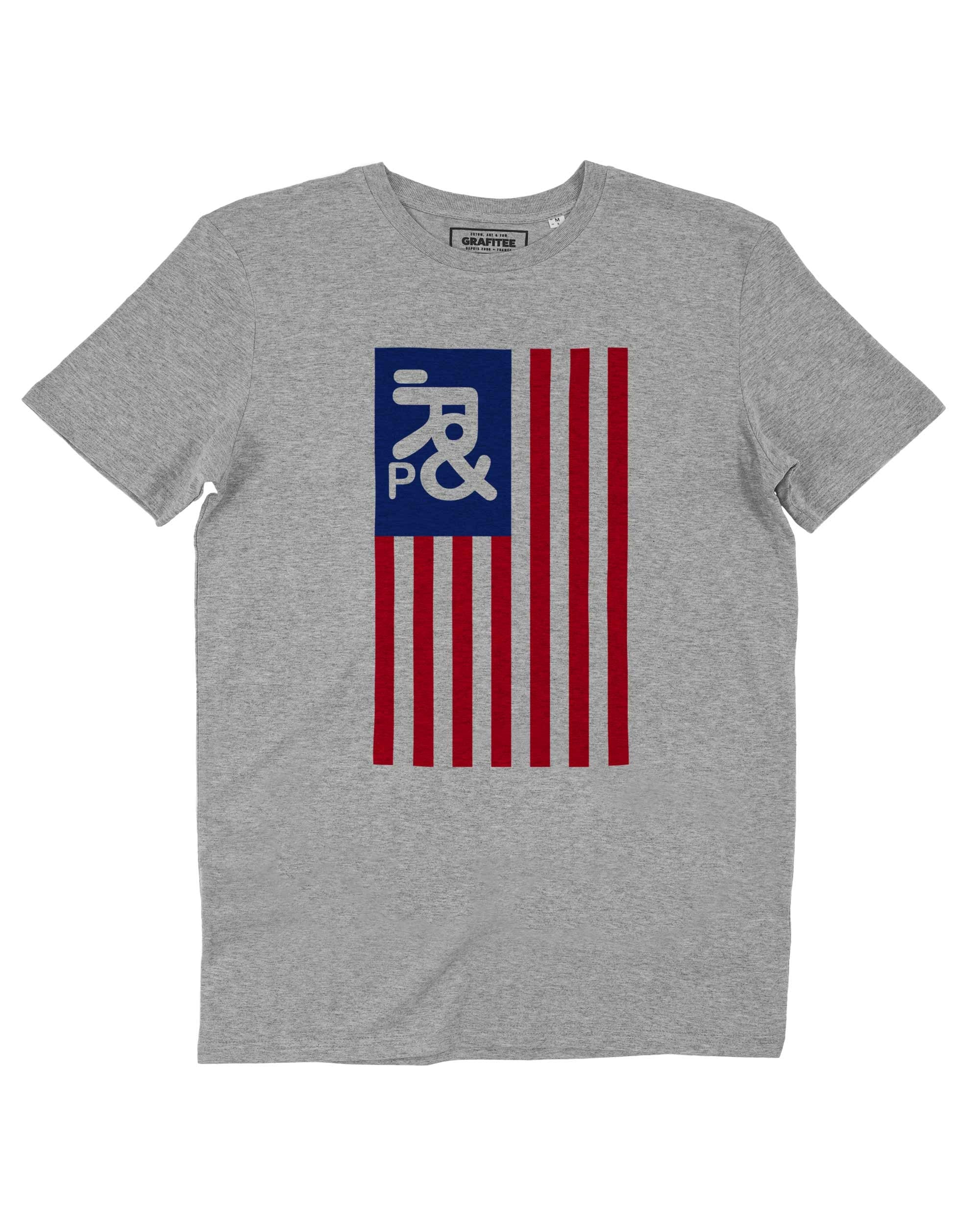 T-shirt Drapeau USA de couleur Blanc par Prand