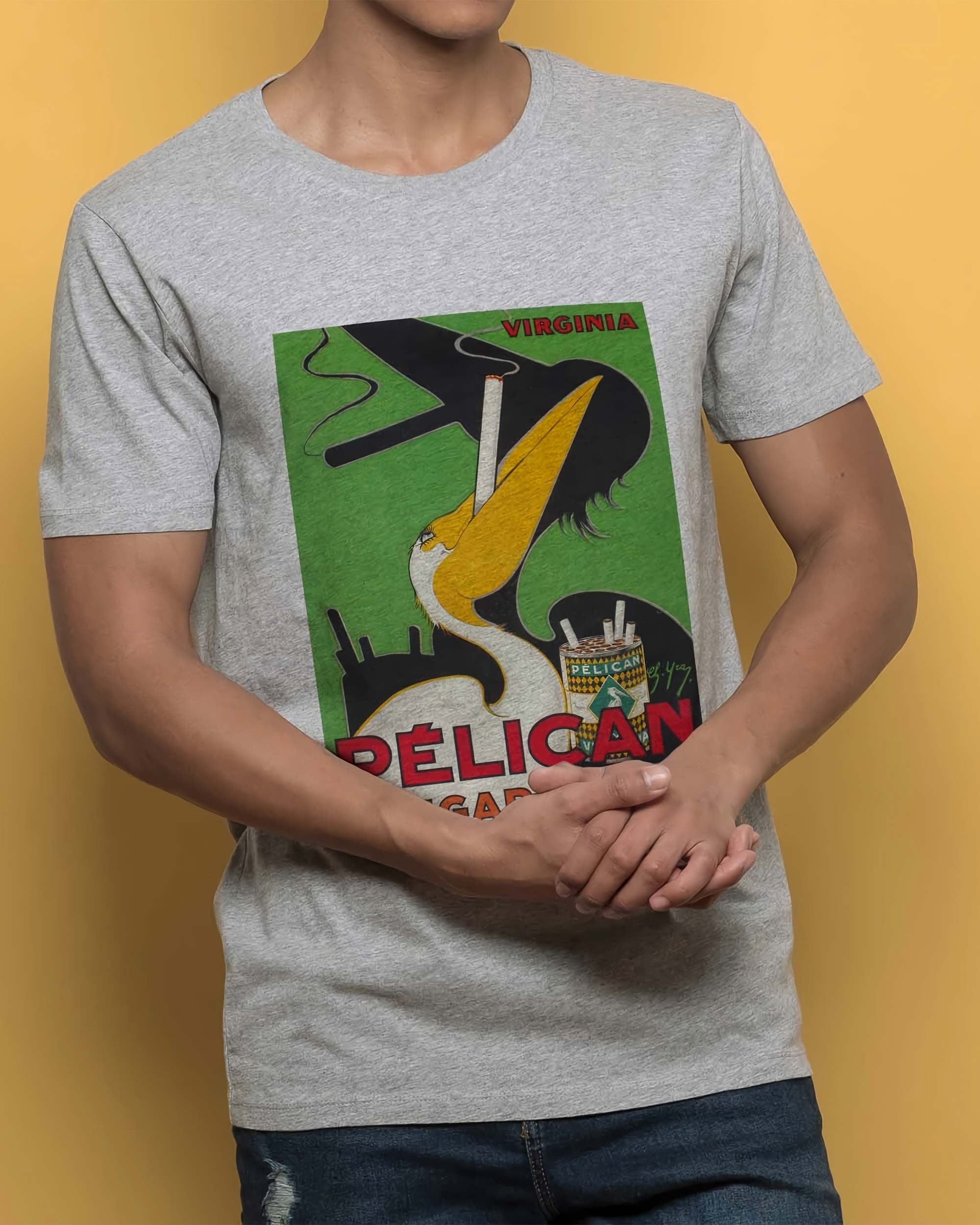 T-shirt Cigarettes Pélican de couleur Blanc