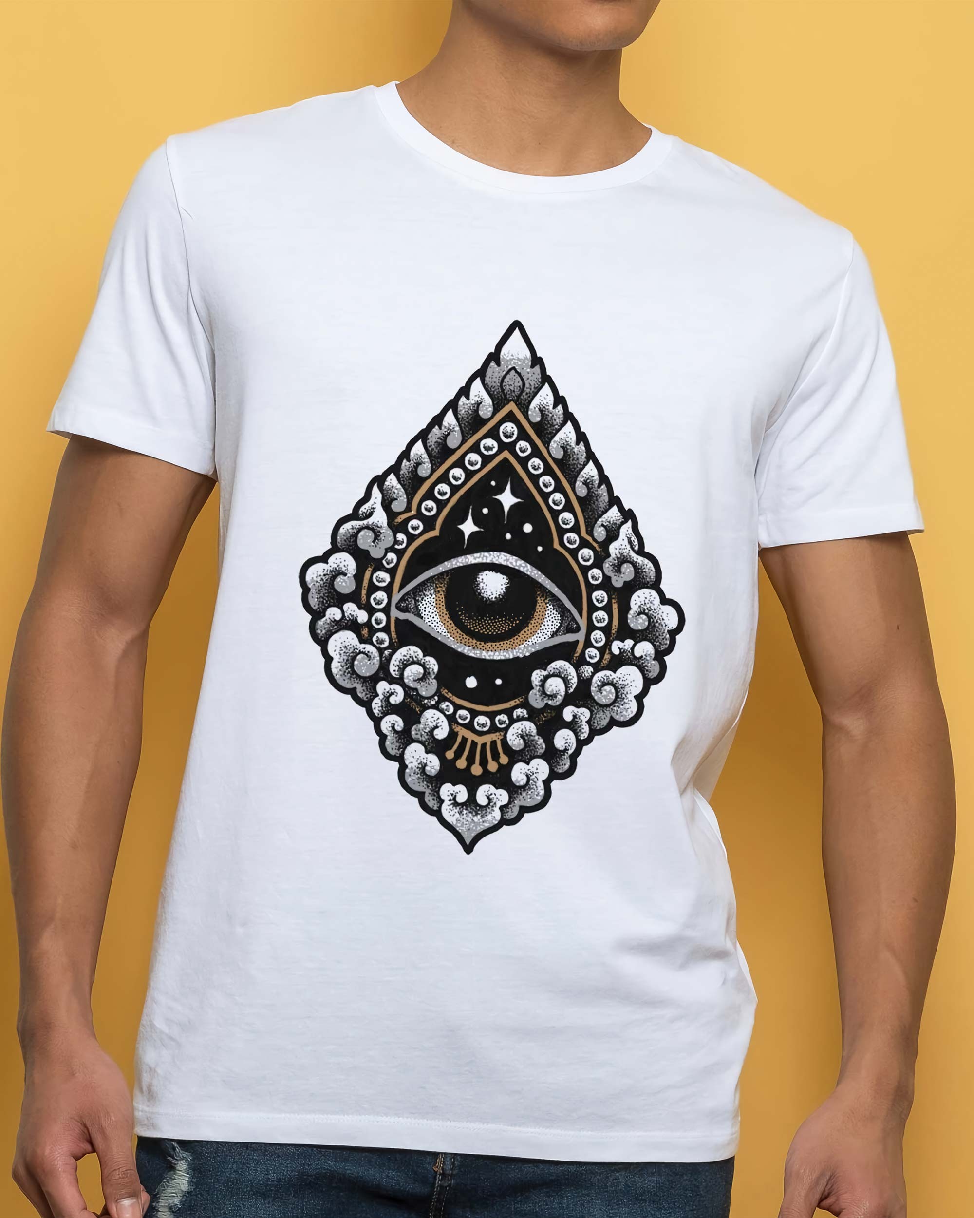 T-shirt Cosmic Eye de couleur Blanc par Neon Mystic