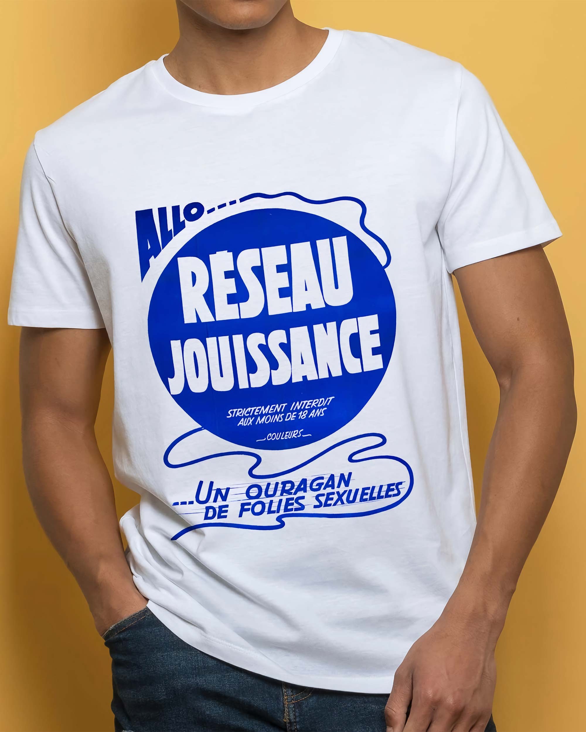 T-shirt Réseau Jouissance de couleur Blanc