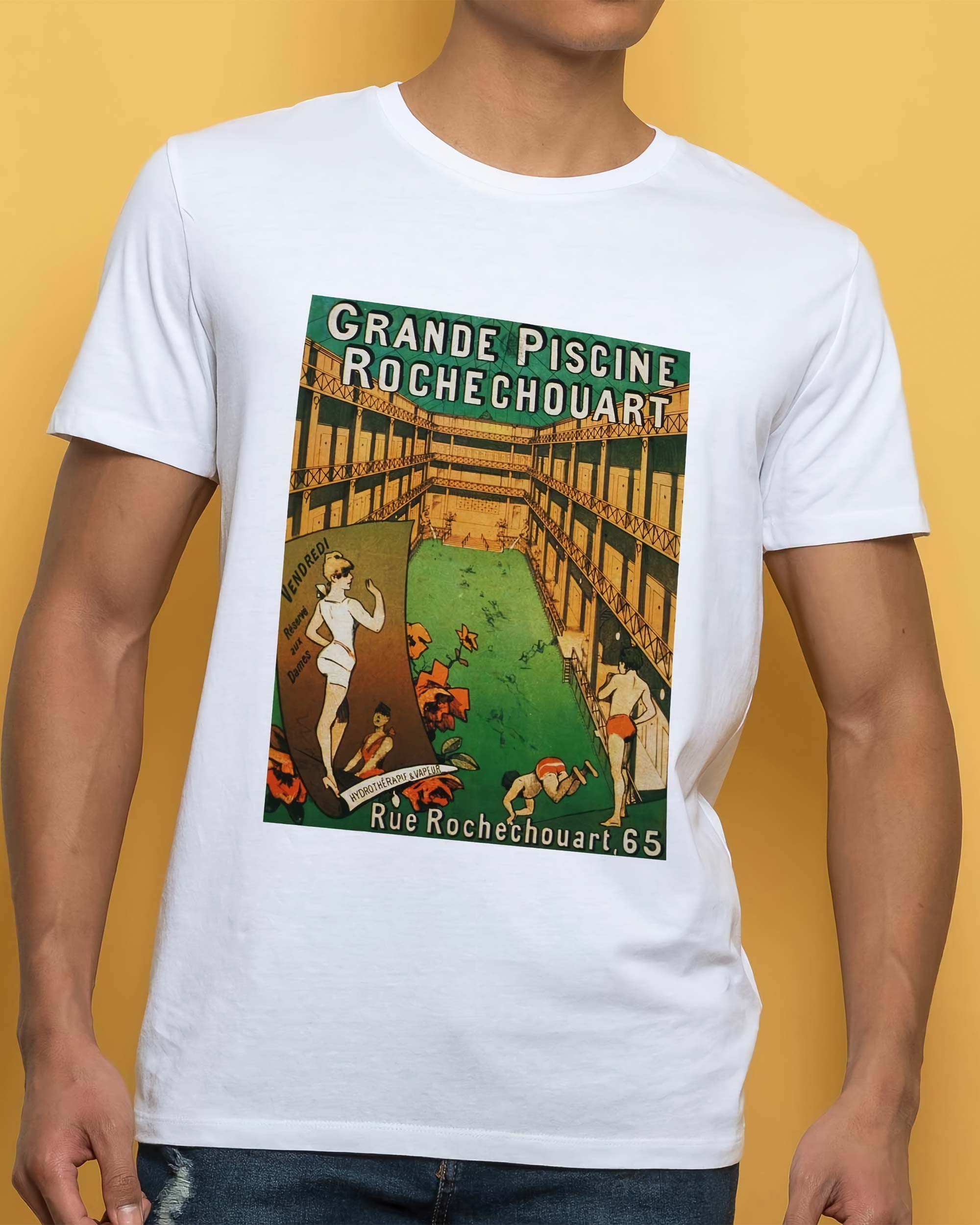 T-shirt Grande Piscine Rochechouart de couleur Blanc
