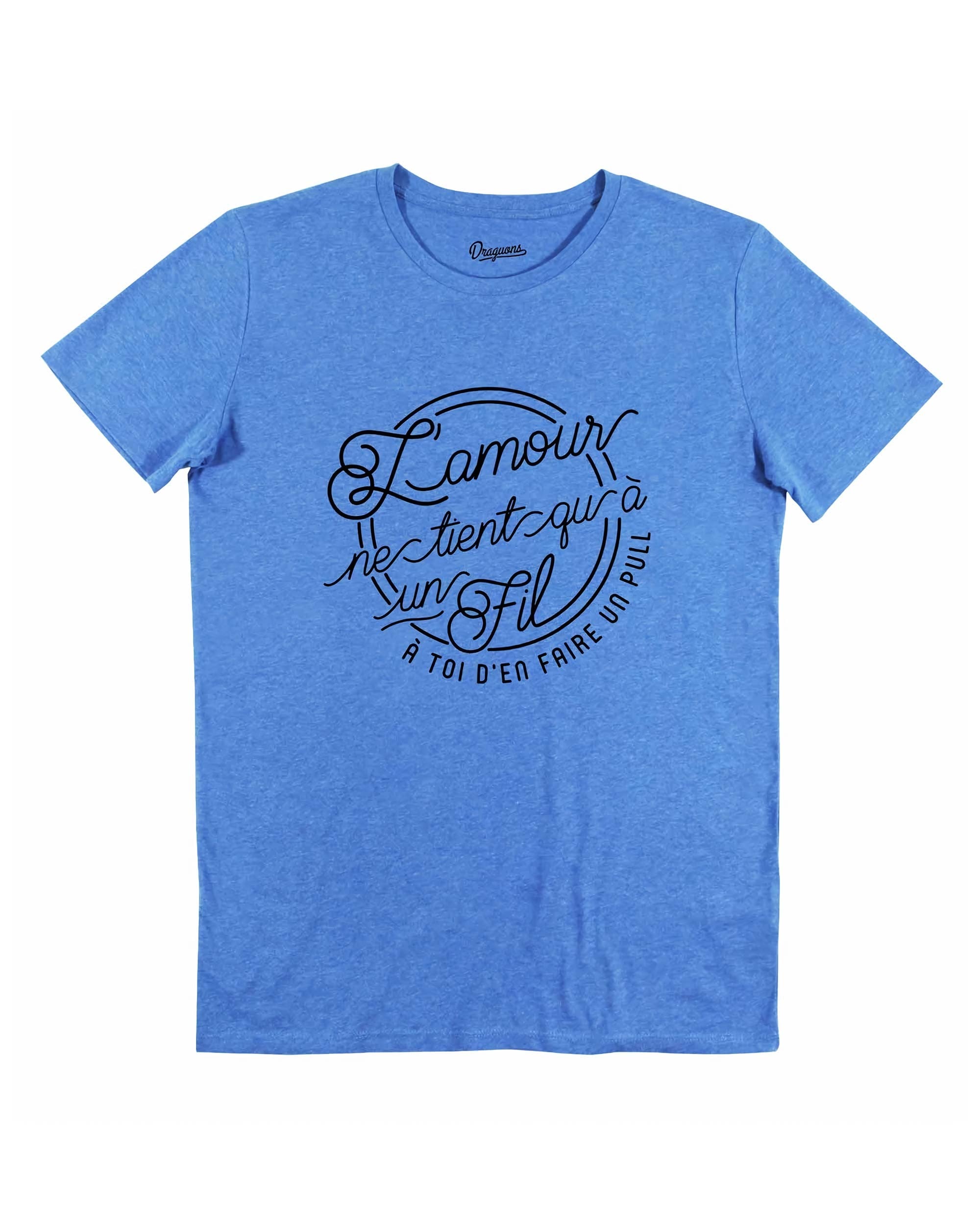 T-shirt Amour A Un Fil de couleur Blanc par Draguons