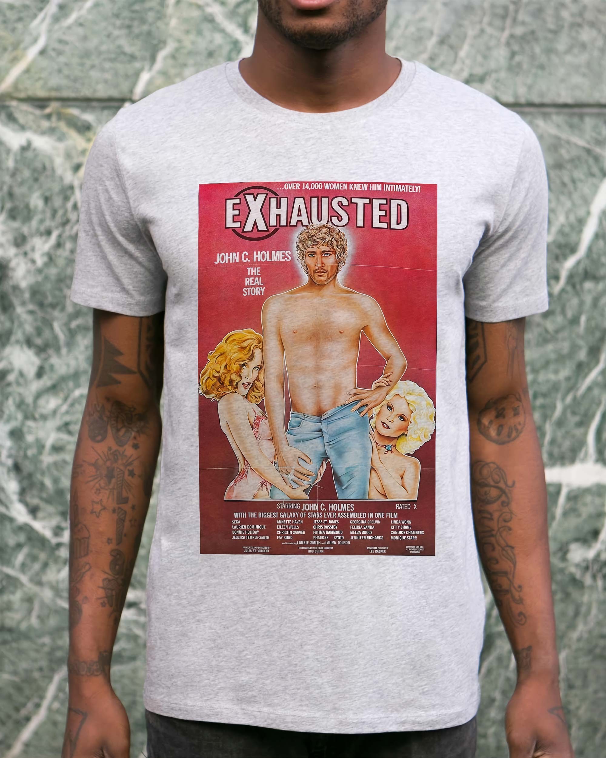 T-shirt Exhausted de couleur Blanc