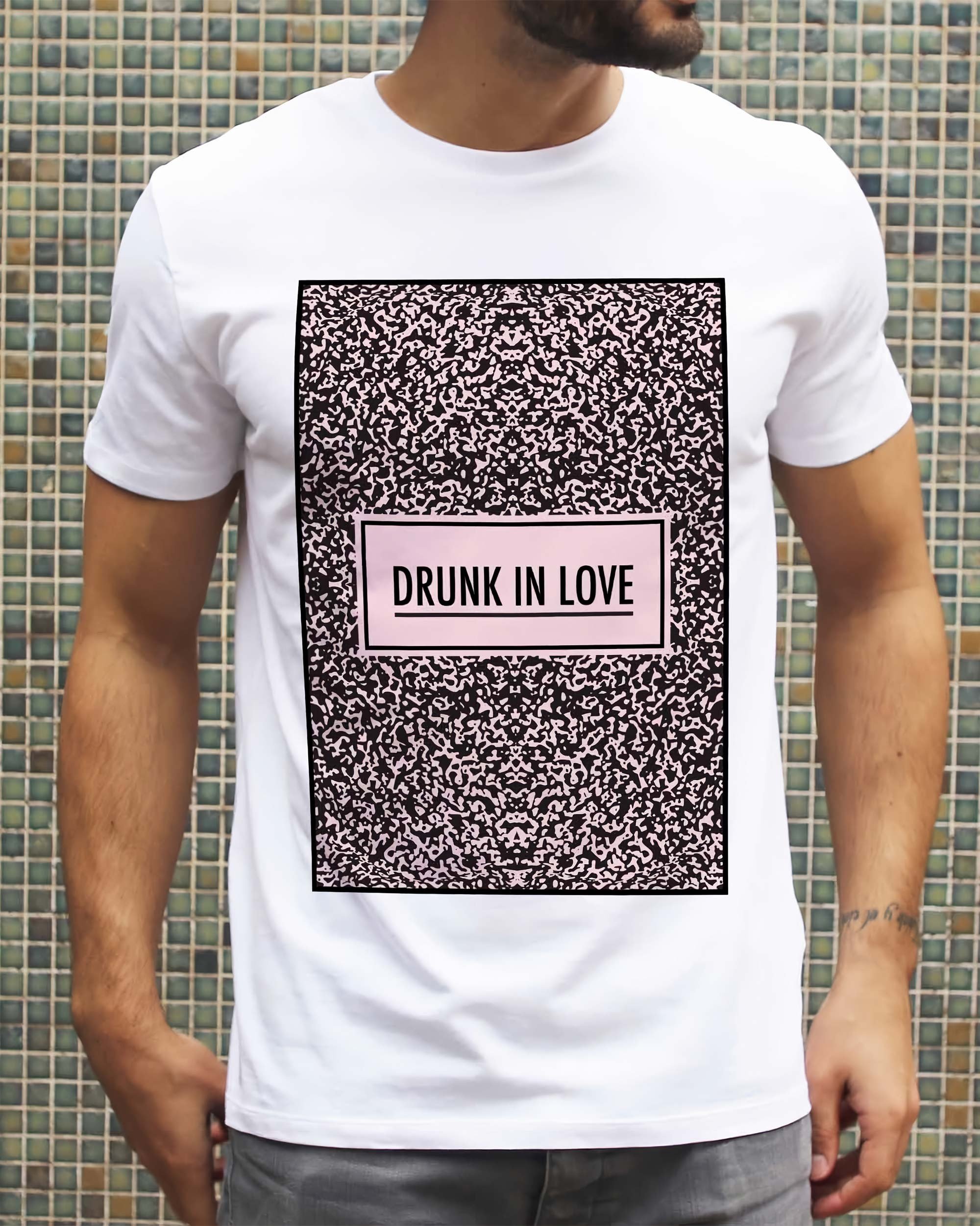 T-shirt Drunk In Love de couleur Blanc par Smiling Paris