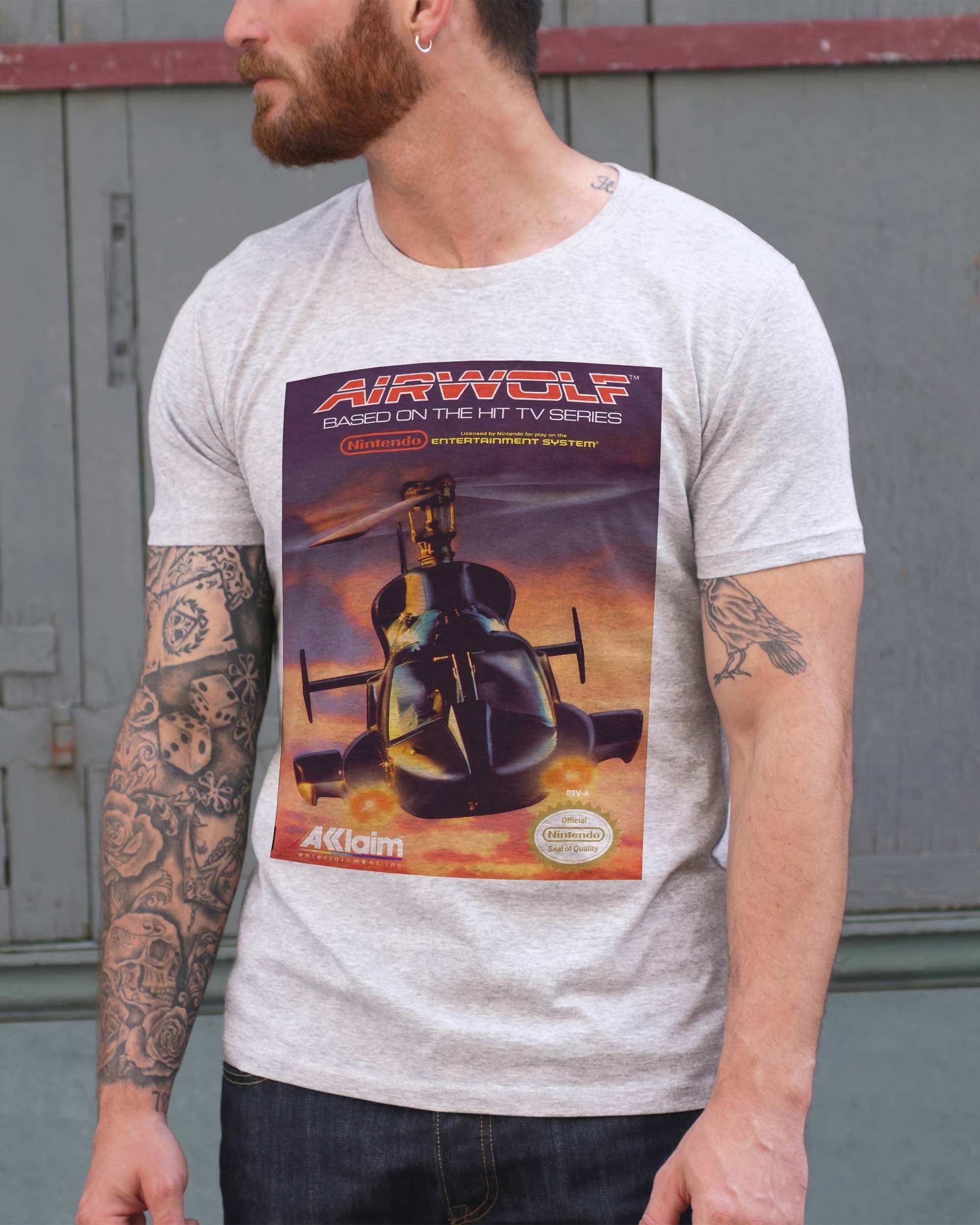 T-shirt Airwolf de couleur Blanc