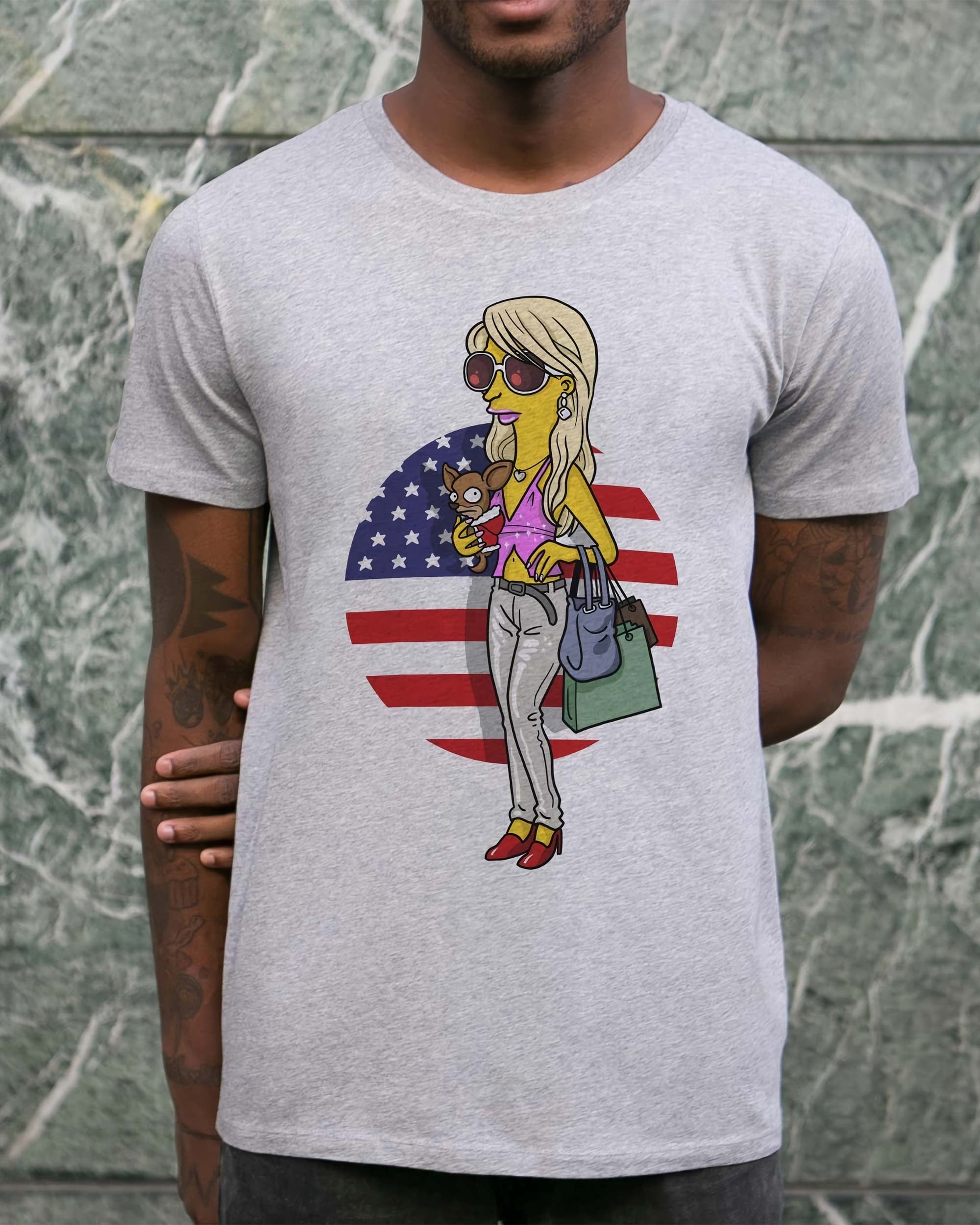 T-shirt Paris Hilton Simpsonized de couleur Blanc par ADN