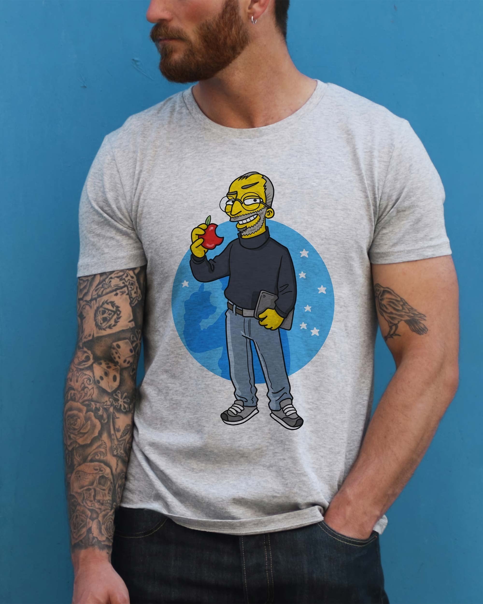 T-shirt Steve Jobs Simpsonized de couleur Blanc par ADN