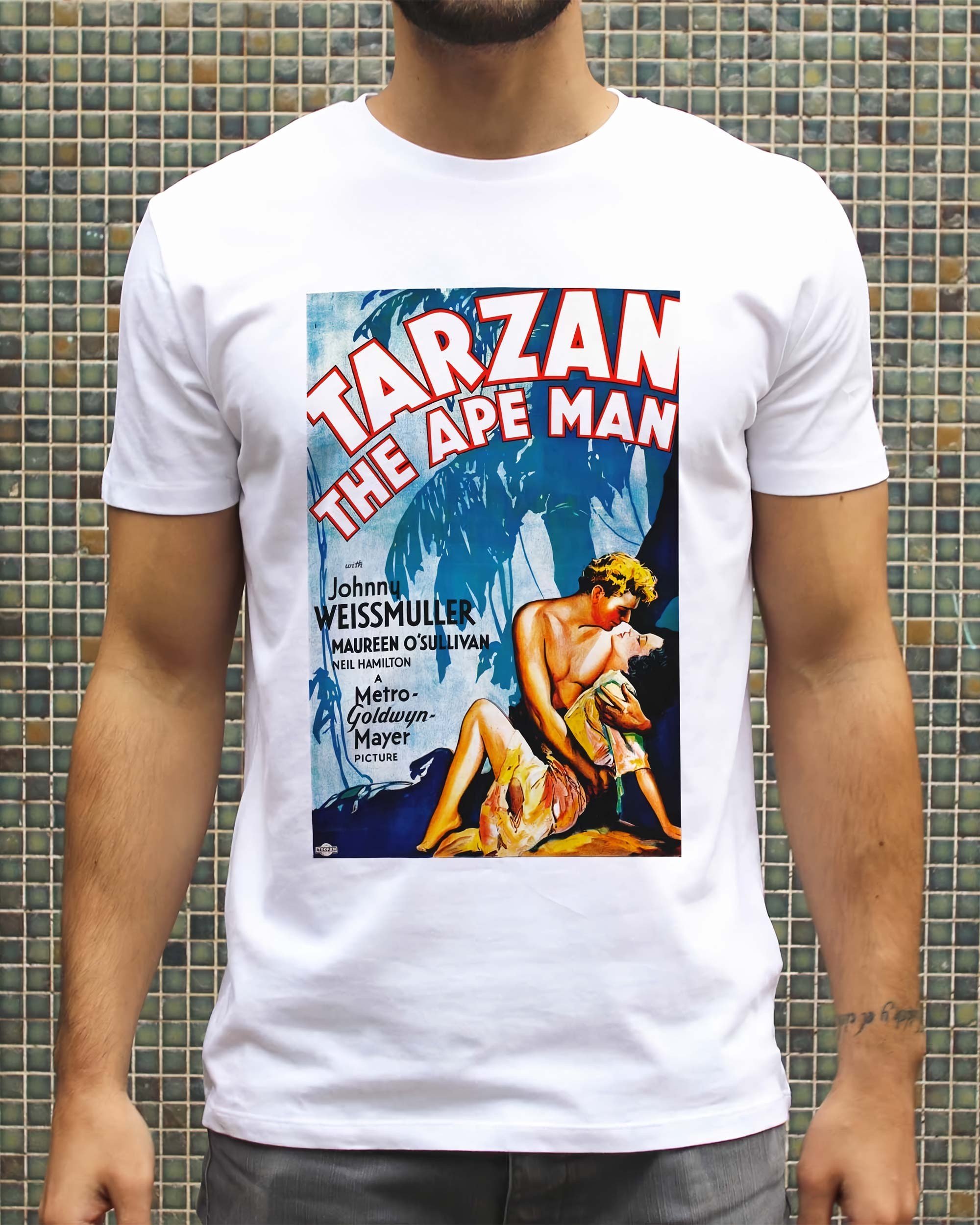 T-shirt Tarzan de couleur Blanc