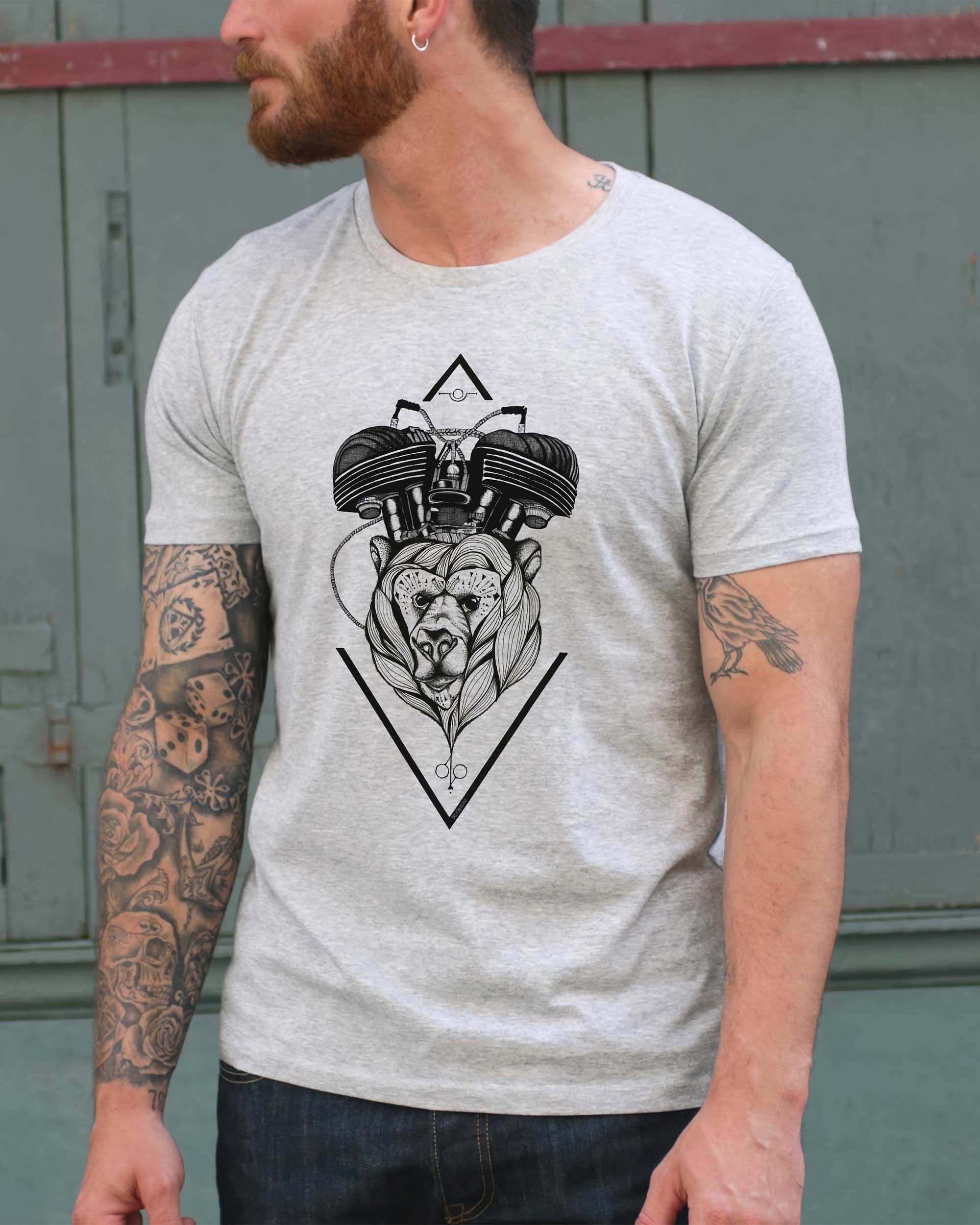 T-shirt Bear Motor de couleur Blanc par Coontak