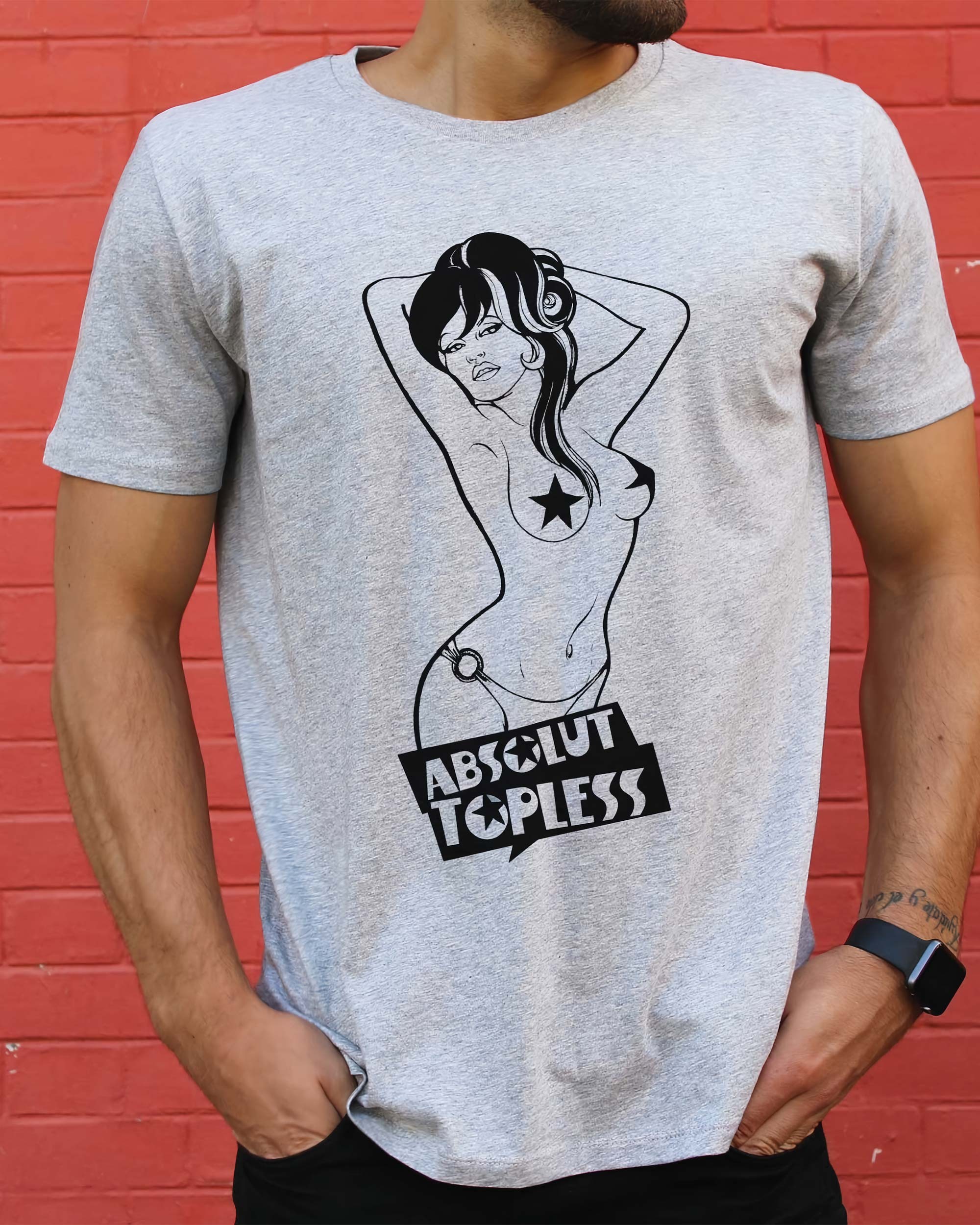 T-shirt Absolut Topless de couleur Blanc par Coontak
