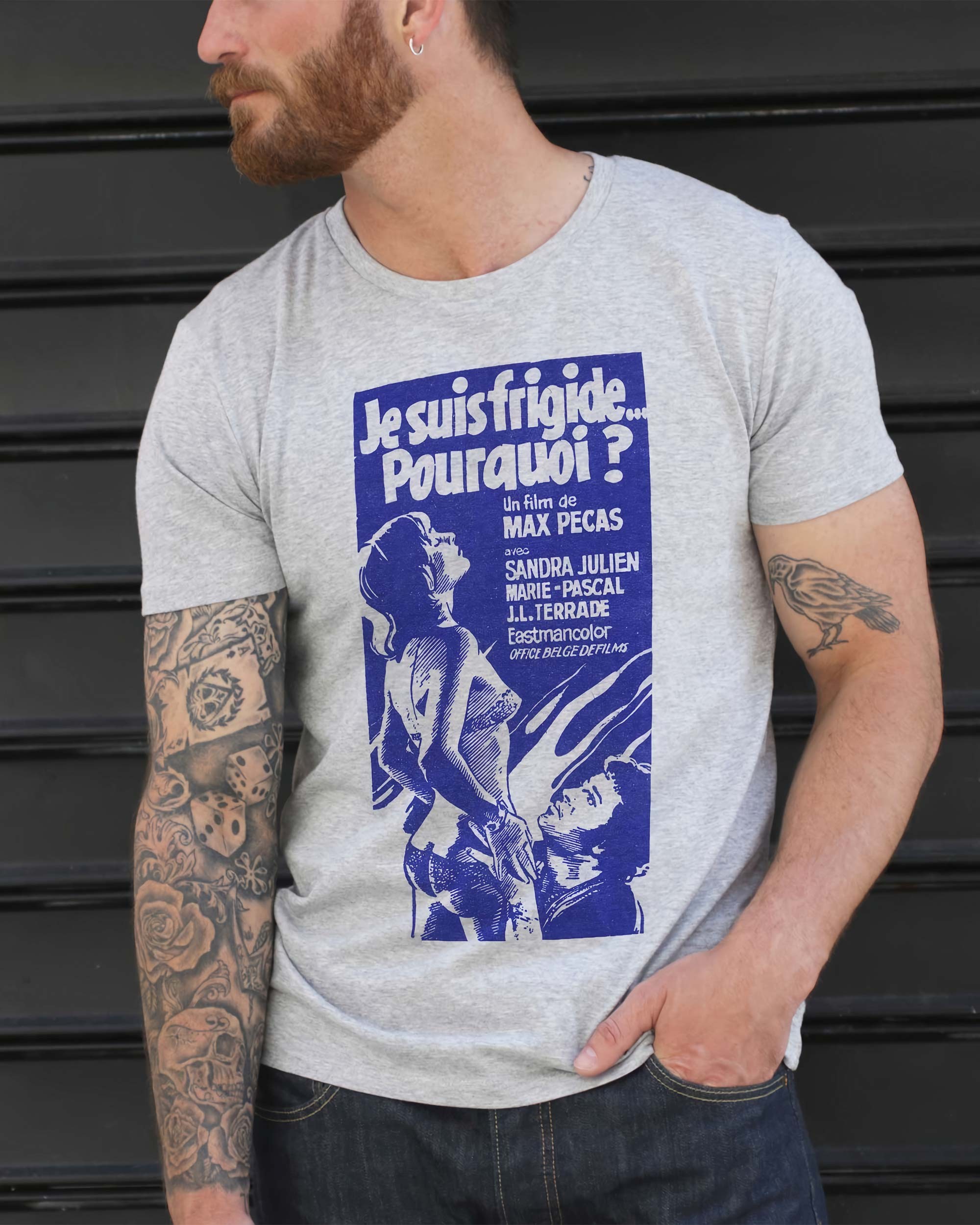 T-shirt Je Suis Frigide de couleur Blanc