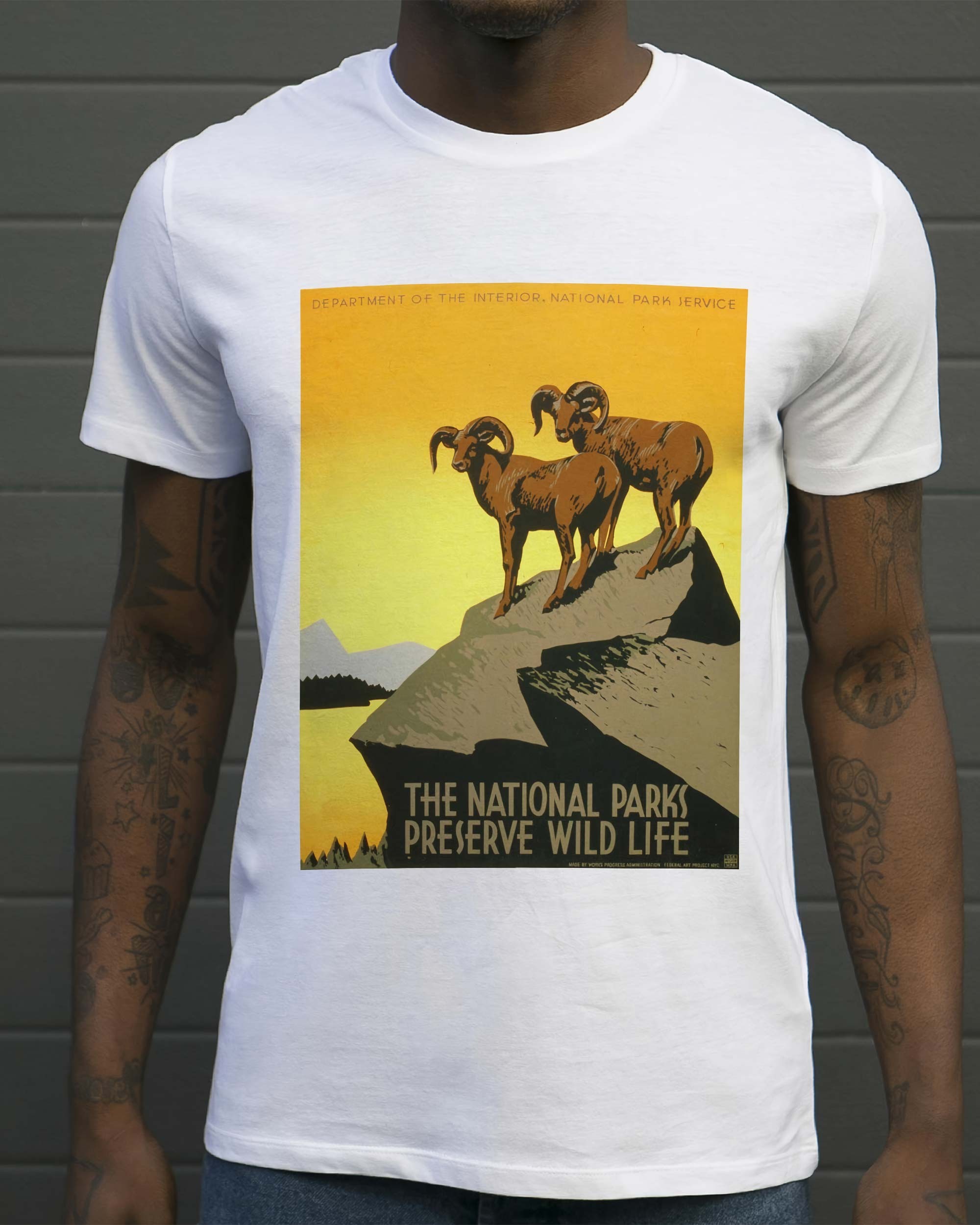 T-shirt National Parks de couleur Blanc