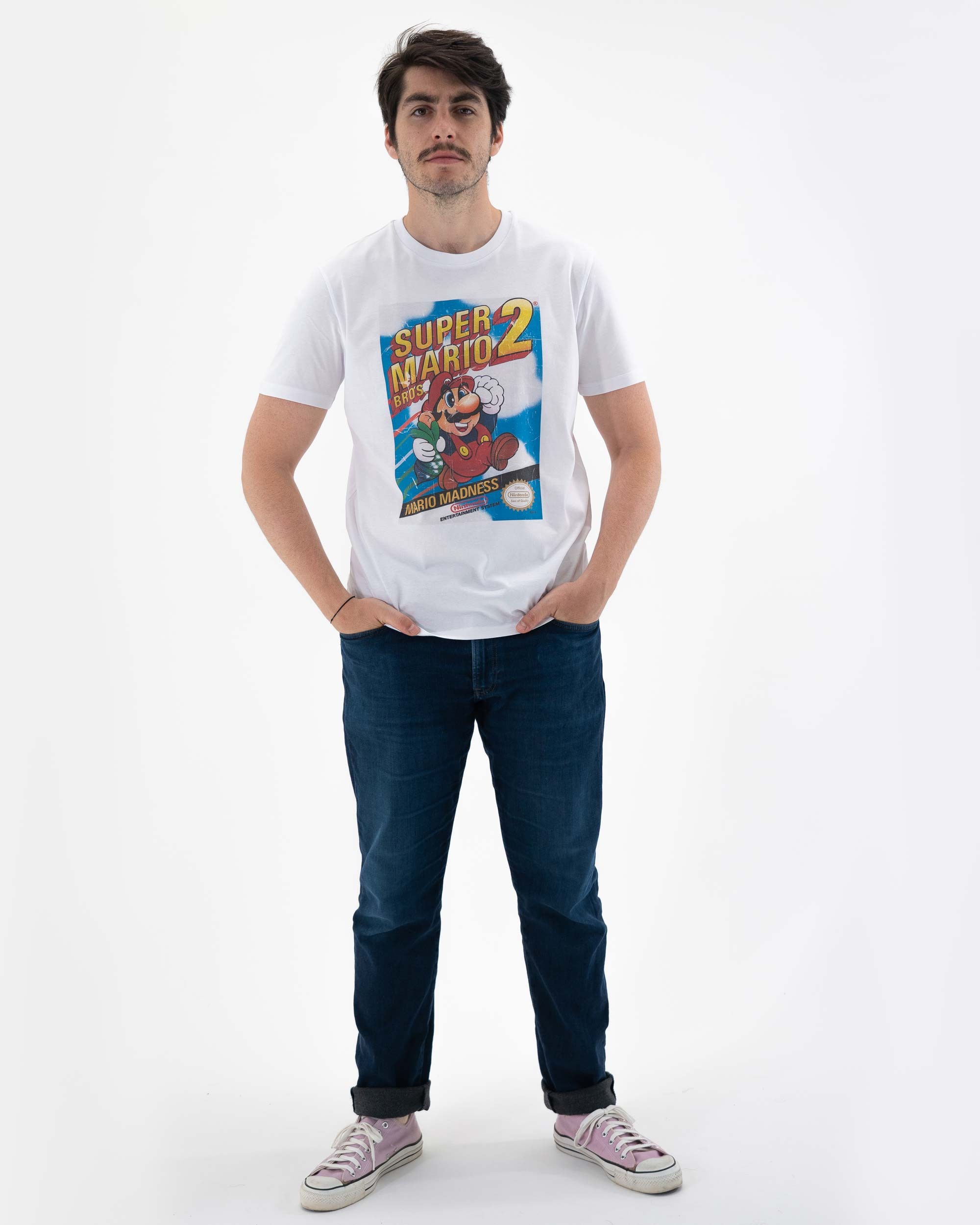 T-shirt Super Mario Bros 2 de couleur Blanc