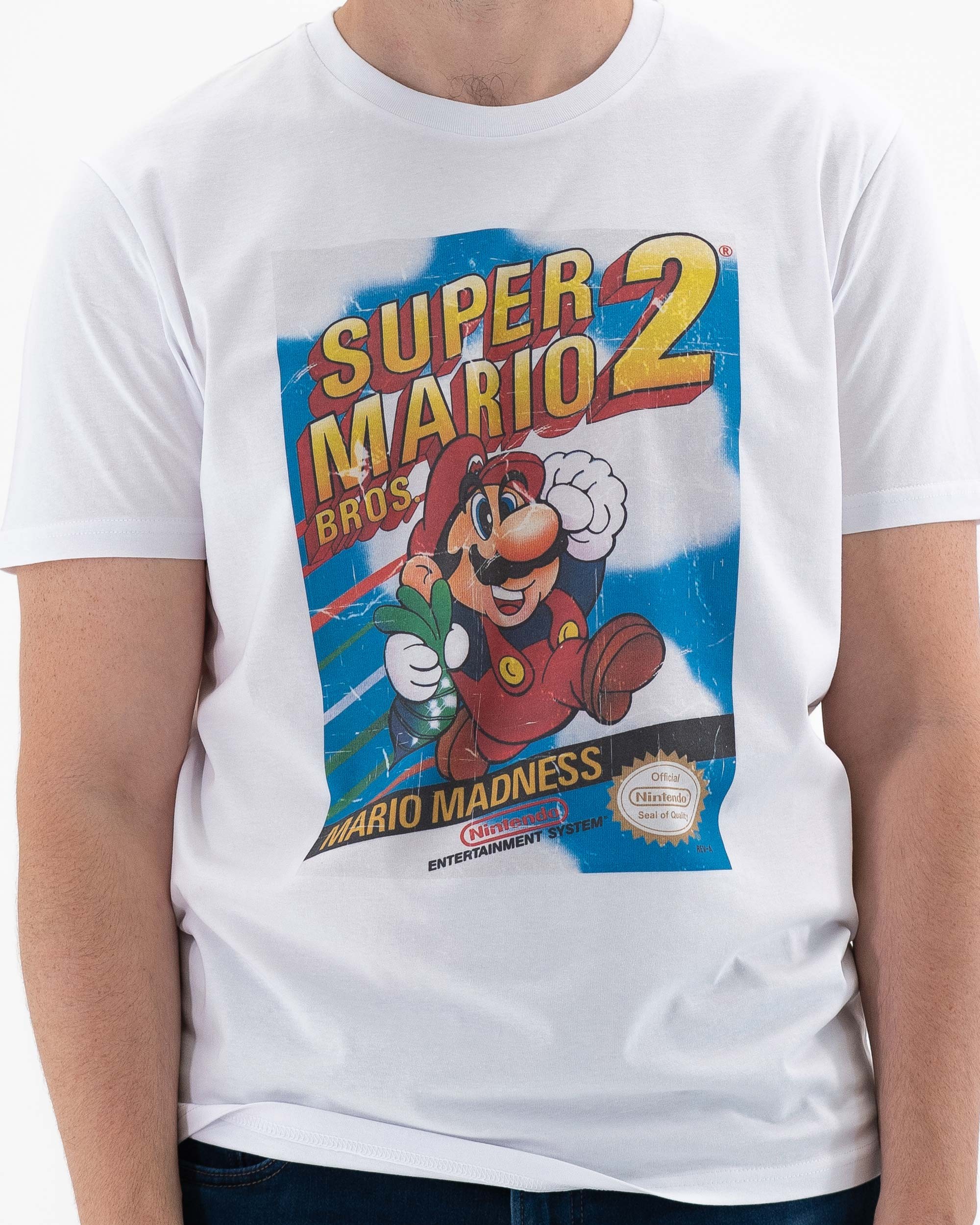 T-shirt Super Mario Bros 2 de couleur Blanc