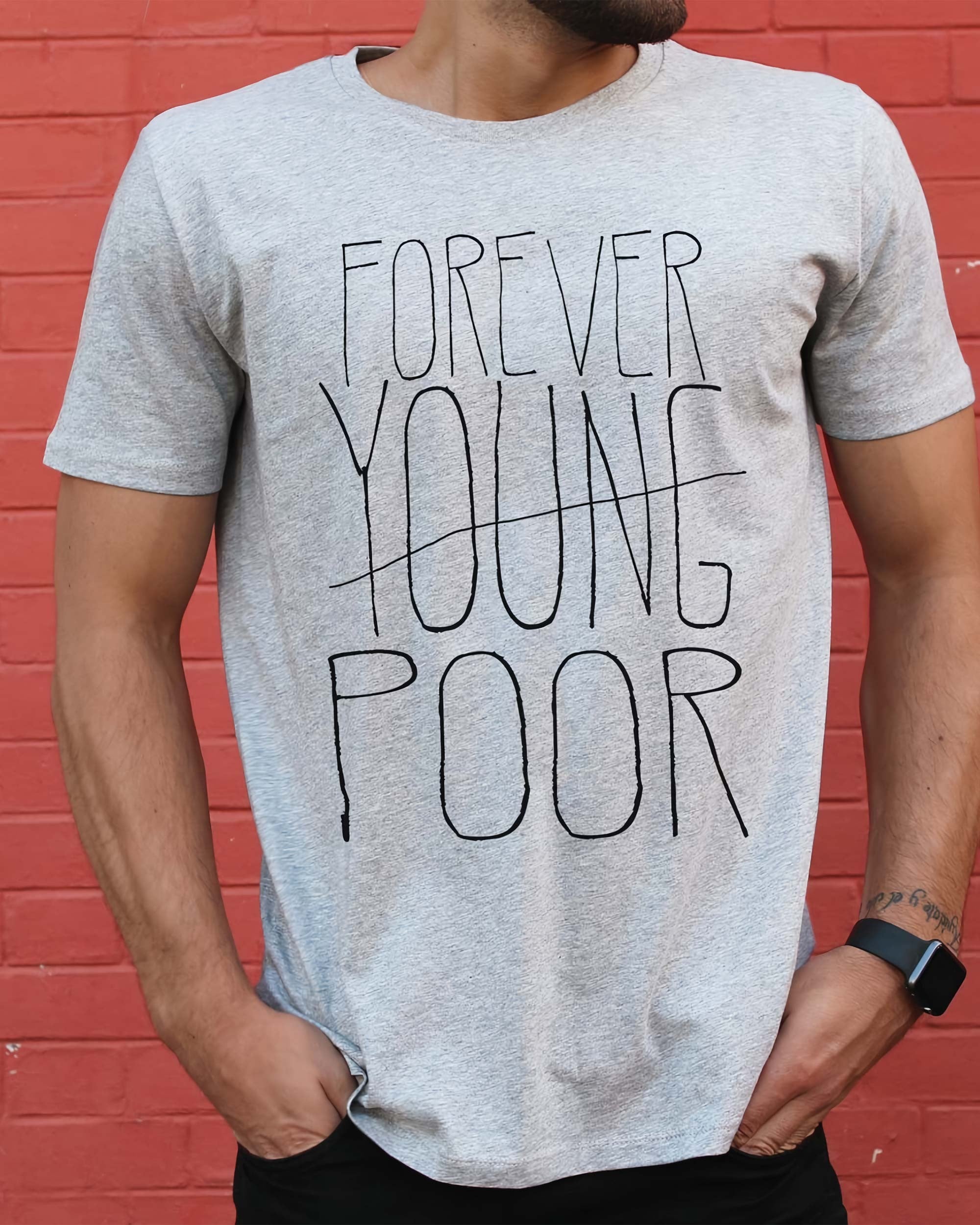 T-shirt Forever Poor de couleur Blanc par Hexagone
