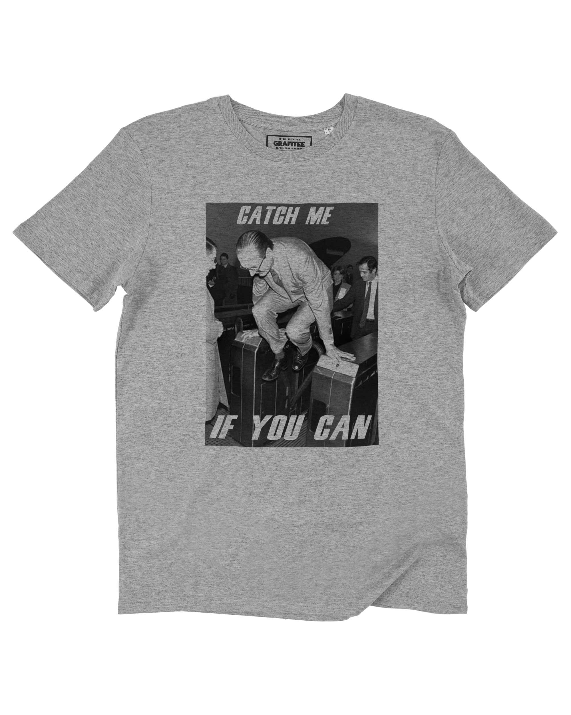 T-shirt Chirac Catch Me de couleur Blanc par Hexagone
