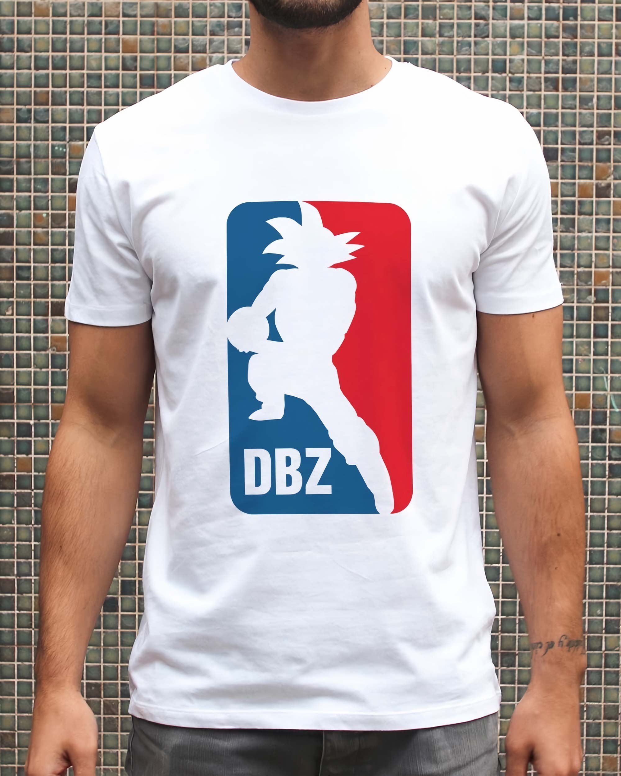T-shirt Dragon Ball NBA de couleur Blanc