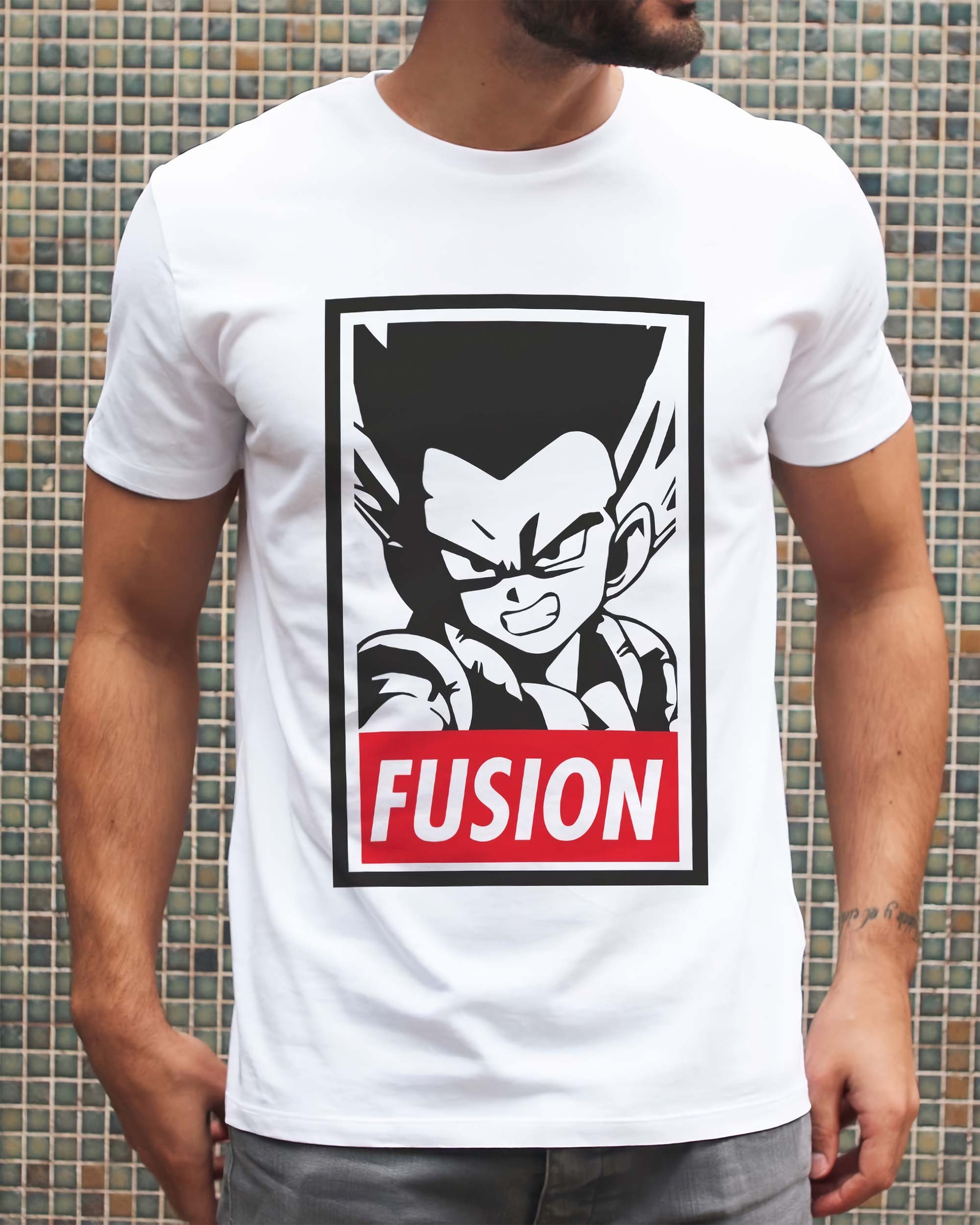 T-shirt Gotenks Fusion de couleur Blanc