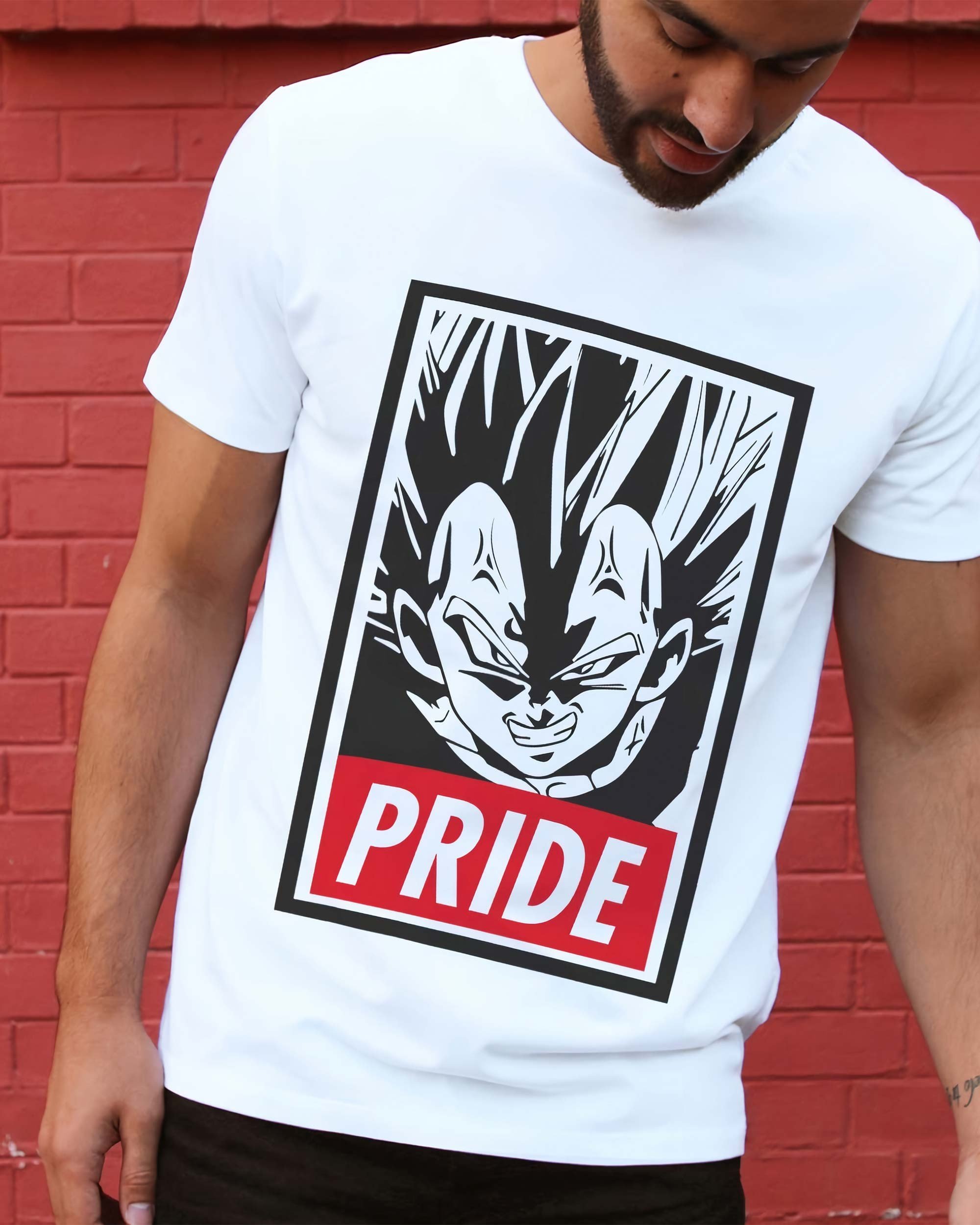 T-shirt Vegeta Pride de couleur Blanc