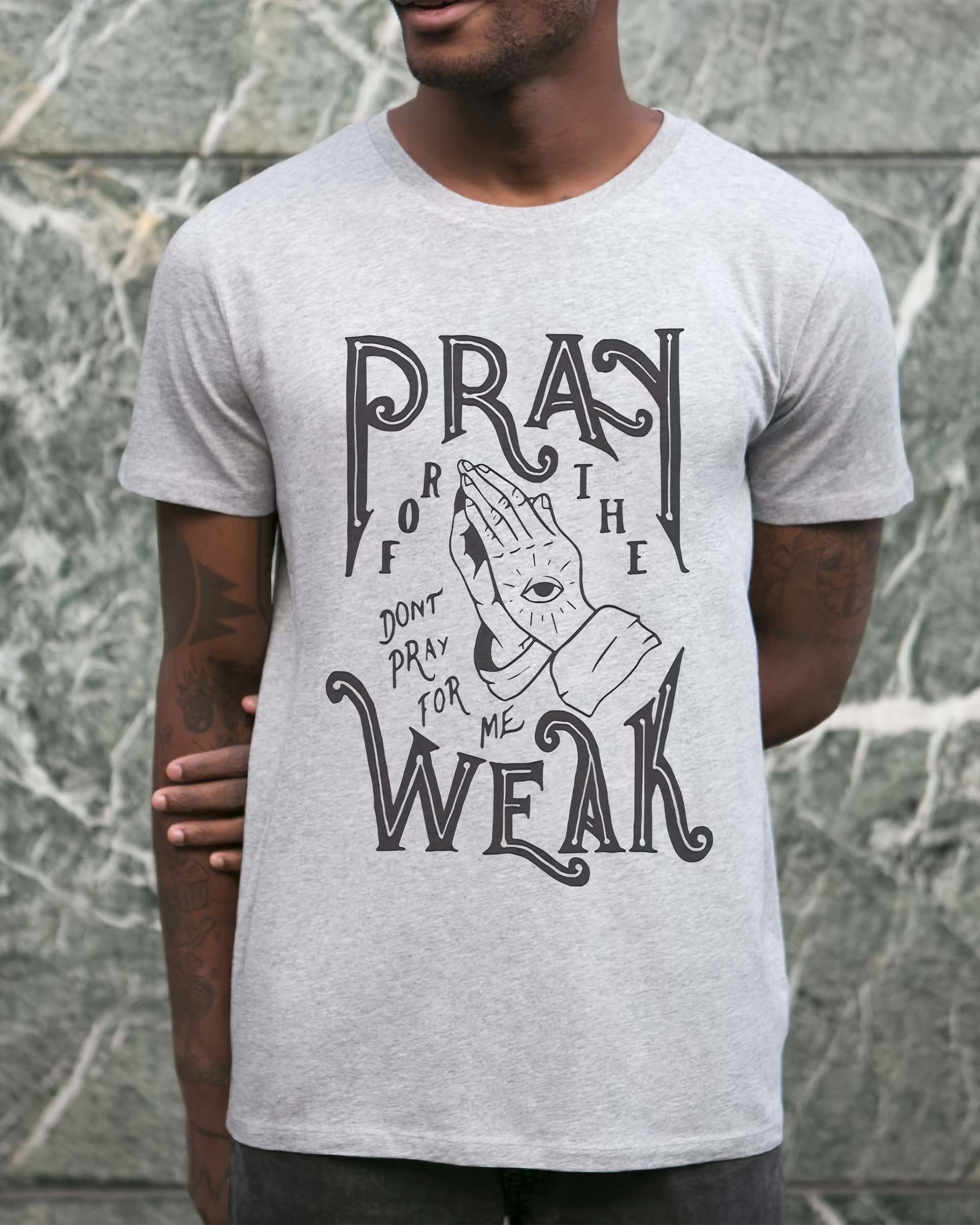 T-shirt Pray For The Weak de couleur Blanc par MARCELÃO