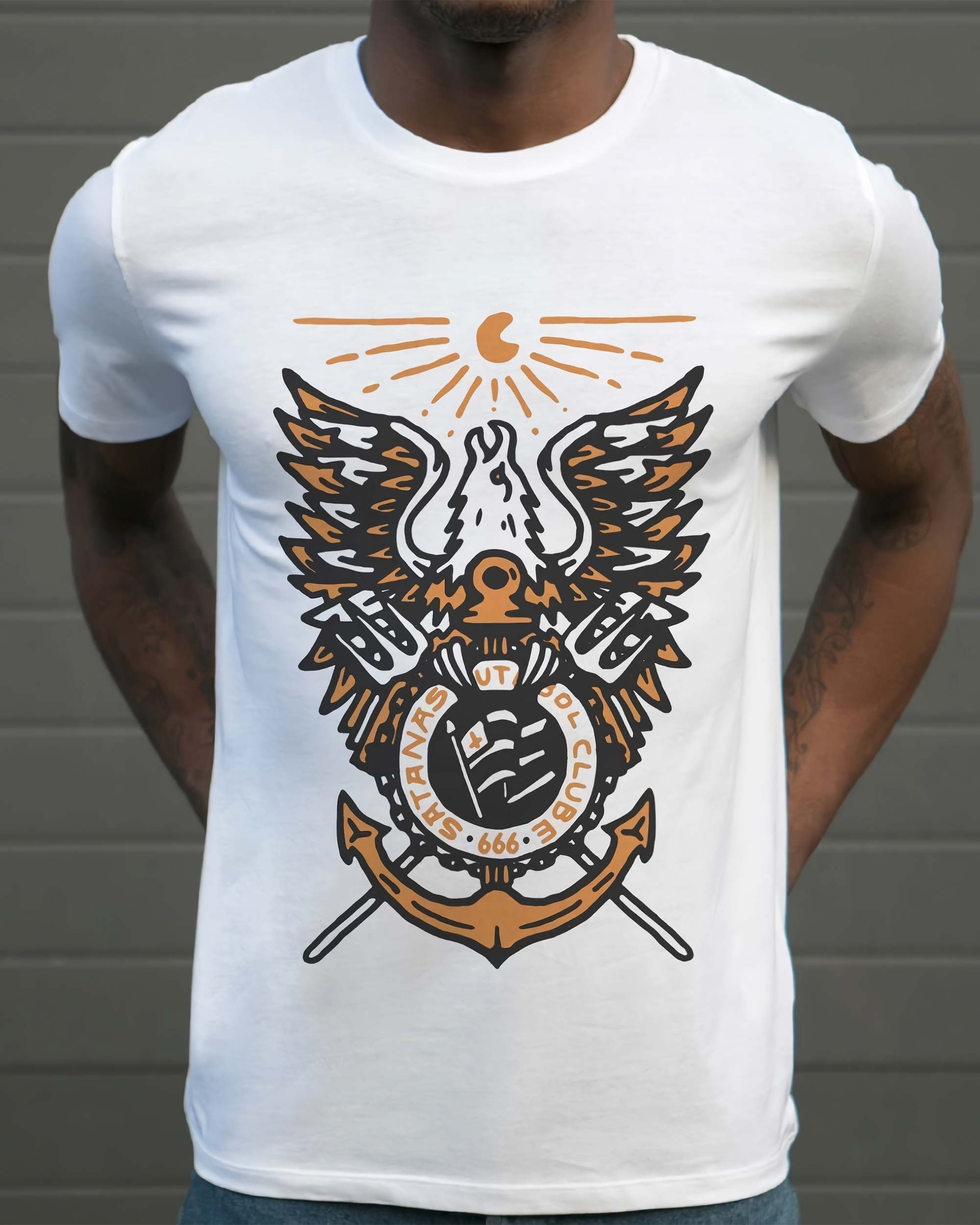 T-shirt Satan Soccer Club de couleur Blanc par MARCELÃO