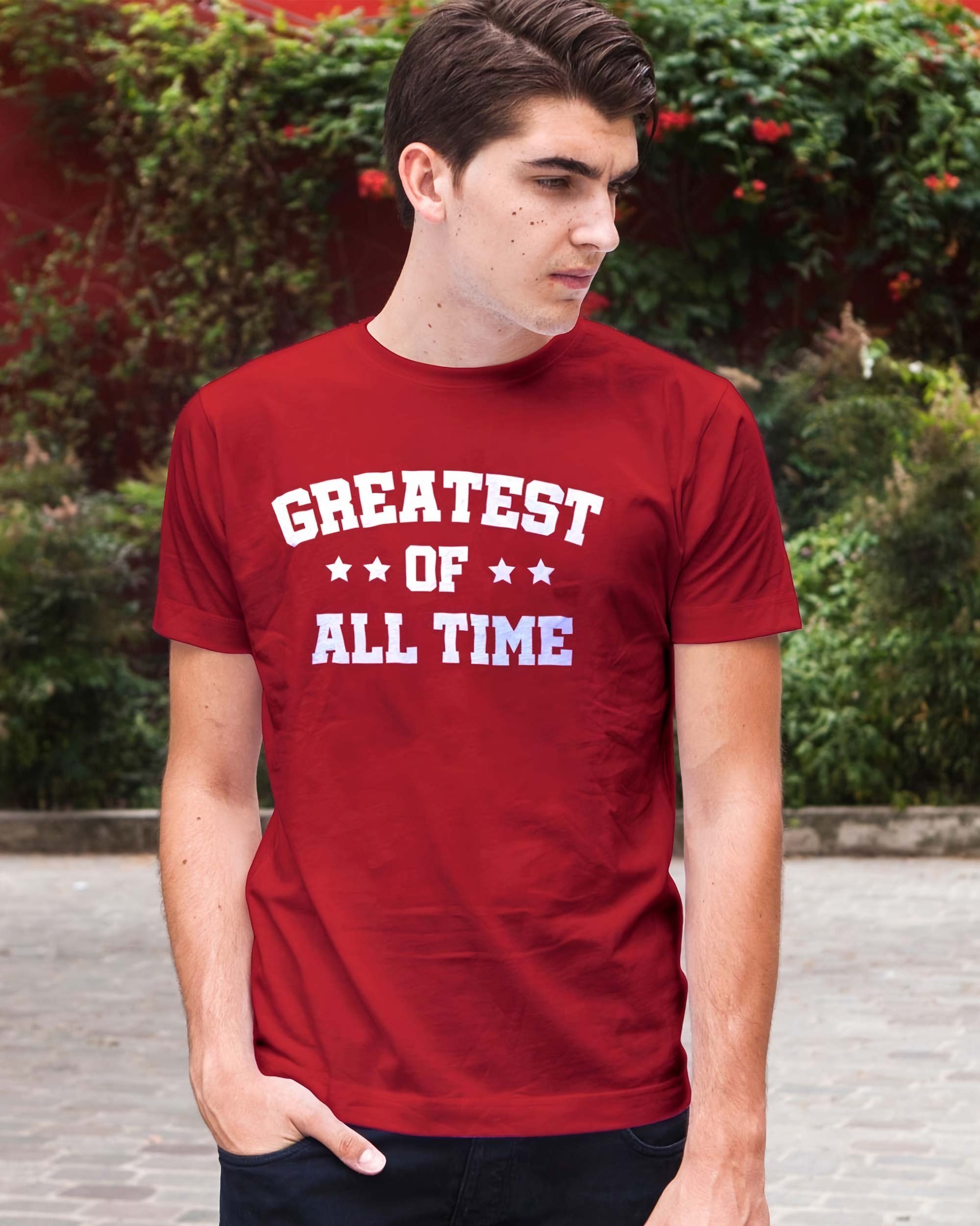 T-shirt G.O.A.T. de couleur Rouge