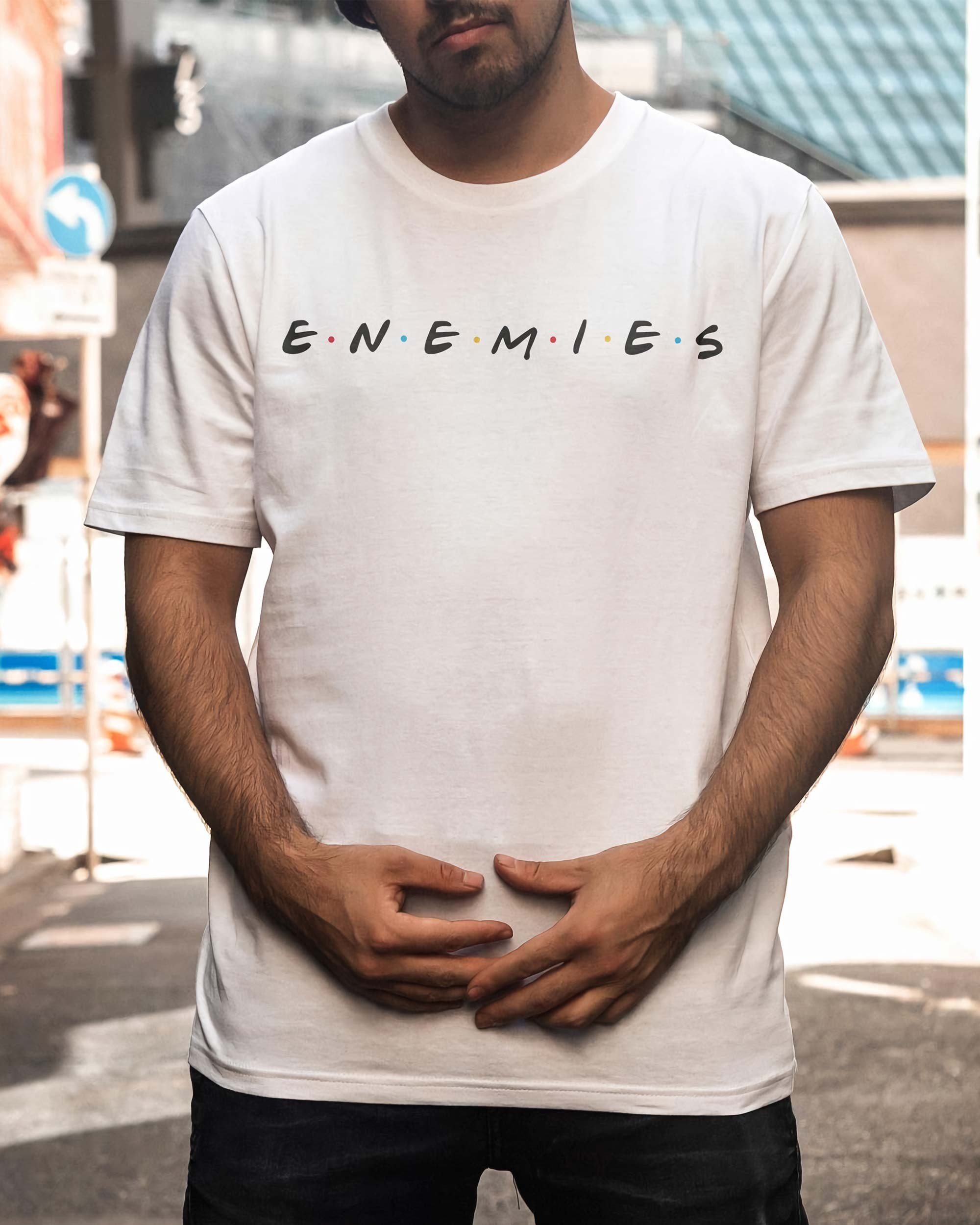 T-shirt Enemies de couleur Blanc
