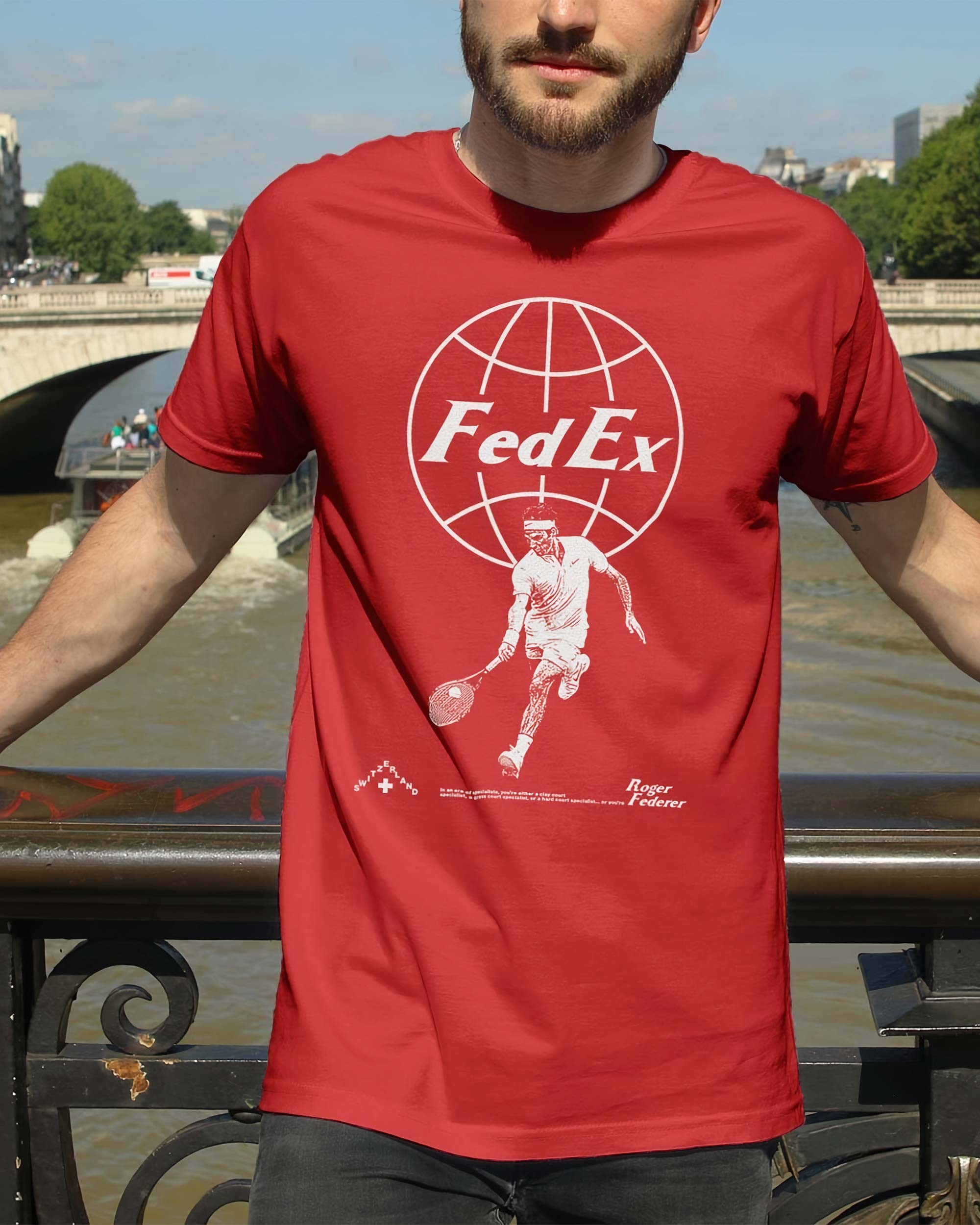 T-shirt Fedex de couleur Rouge par Love Means Nothing