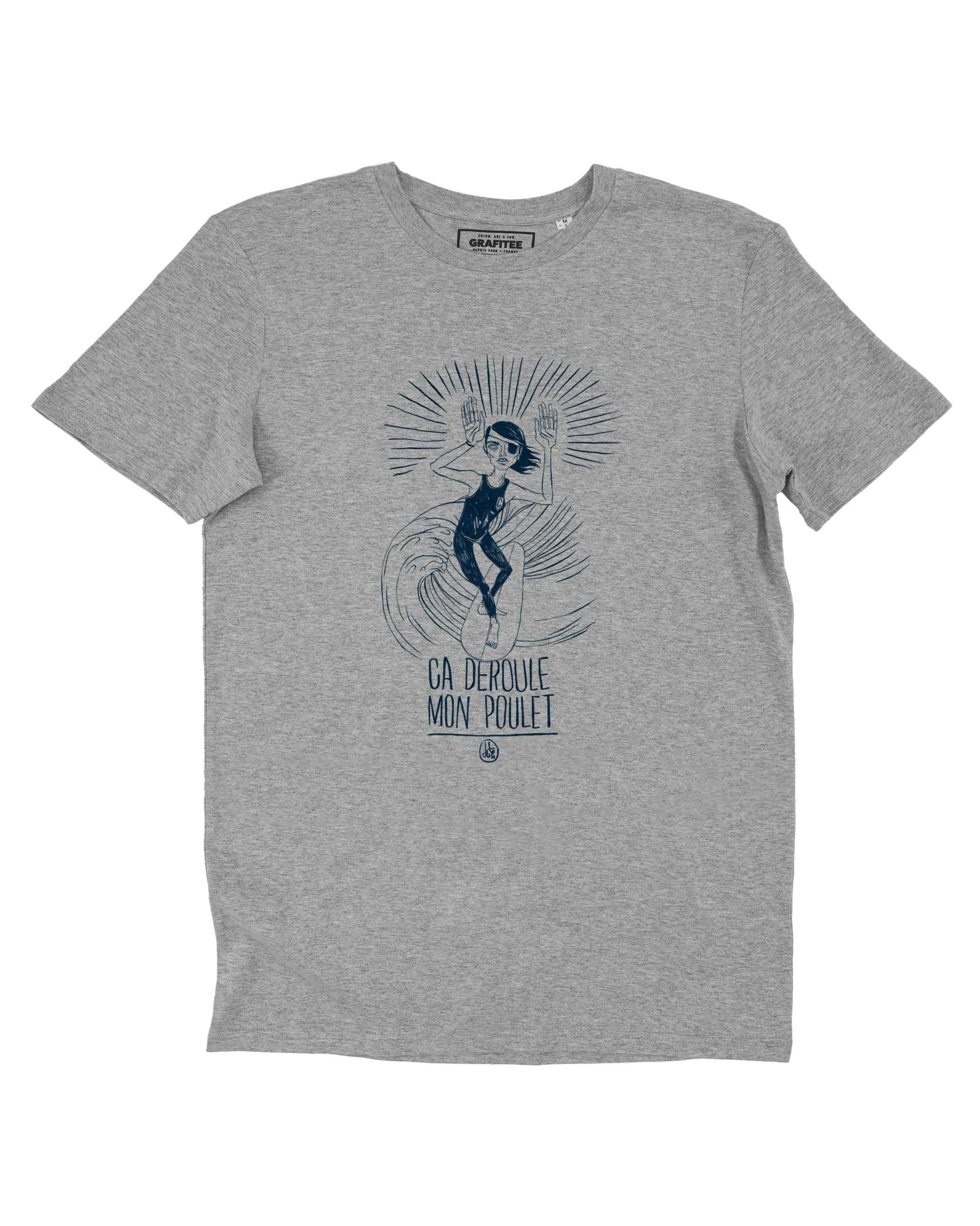 T-shirt Déroule mon poulet de couleur Blanc par Coontak