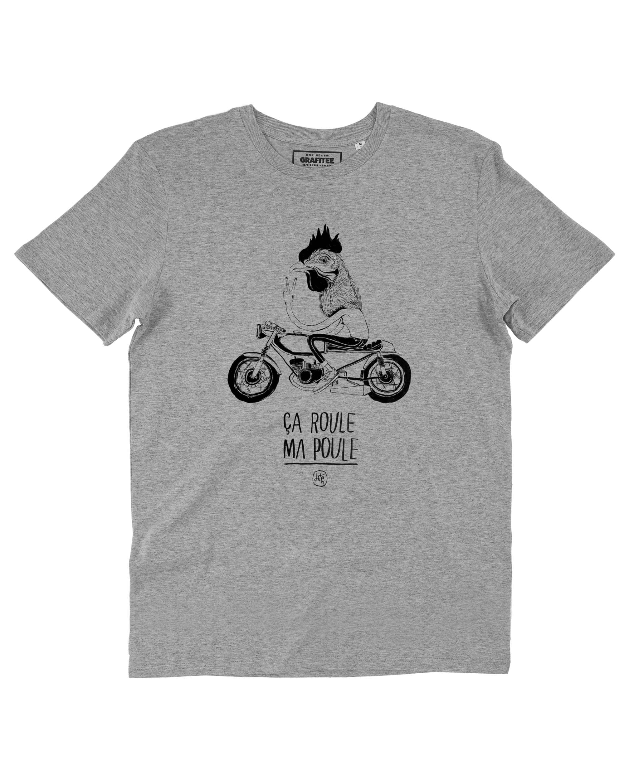 T-shirt Roule ma Poule de couleur Blanc par Coontak