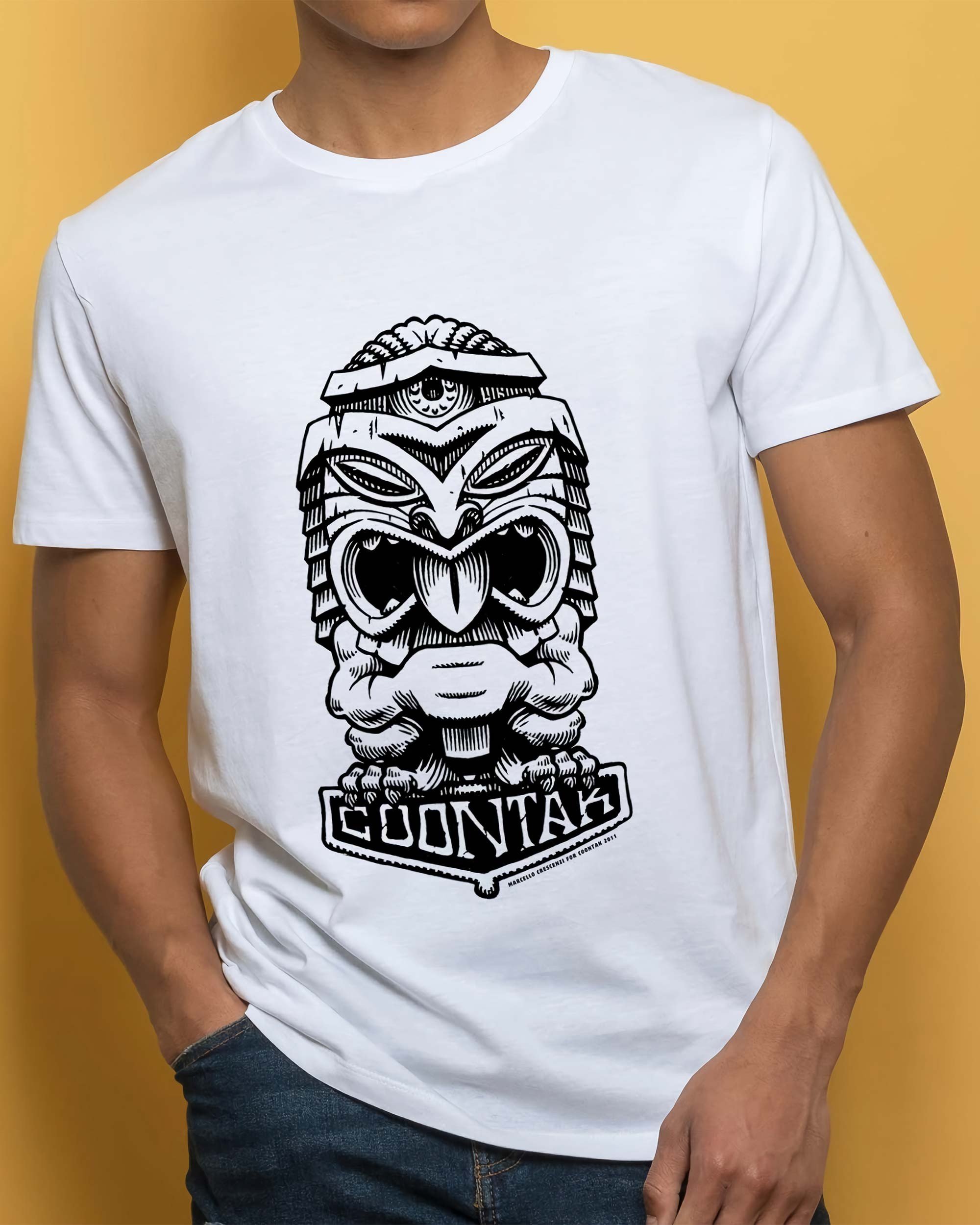 T-shirt Tiki de couleur Blanc par Coontak