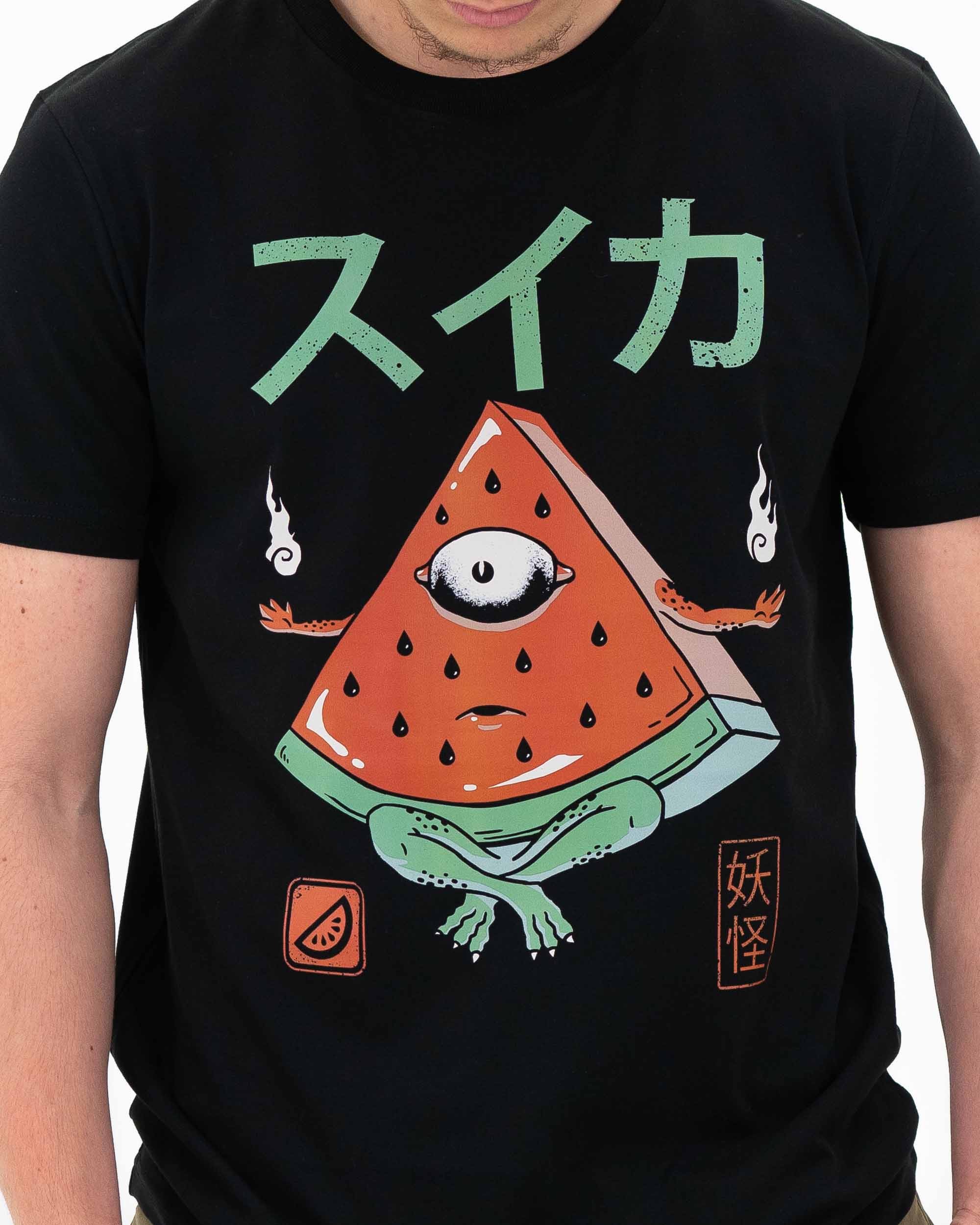 T-shirt Yokai Watermelon de couleur Noir par Vincent Trinidad