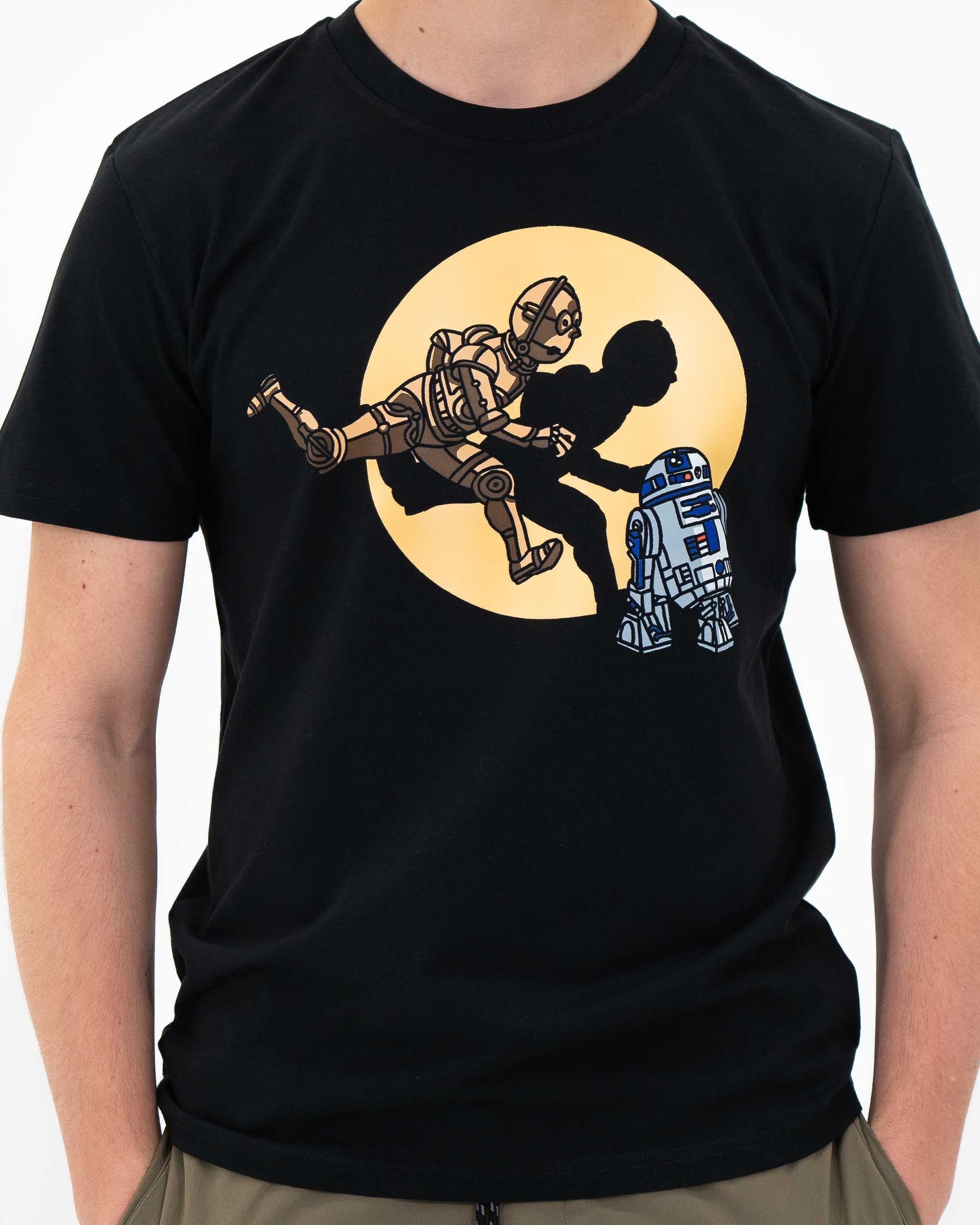 T-shirt Les Aventures de C3PO de couleur Noir par rodrigobhz