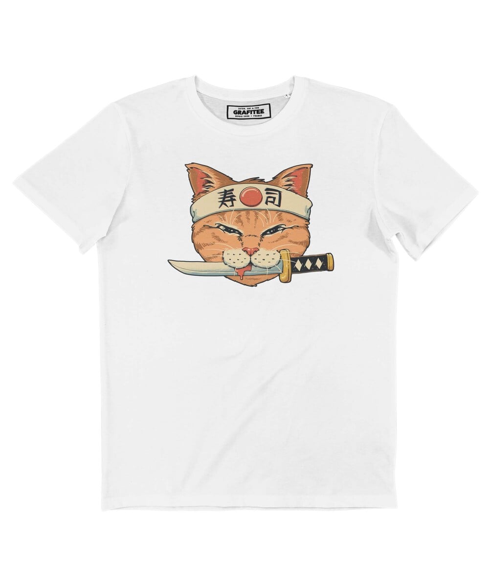 T-shirt Neko Sushi Katana Grafitee