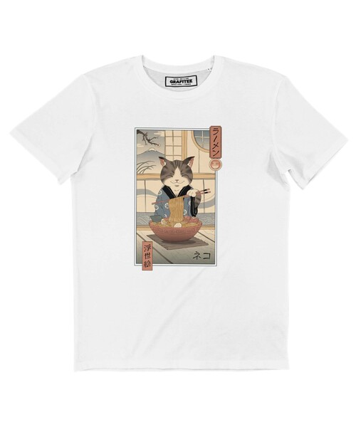 T-shirt Neko Ramen Ukiyo-e Grafitee