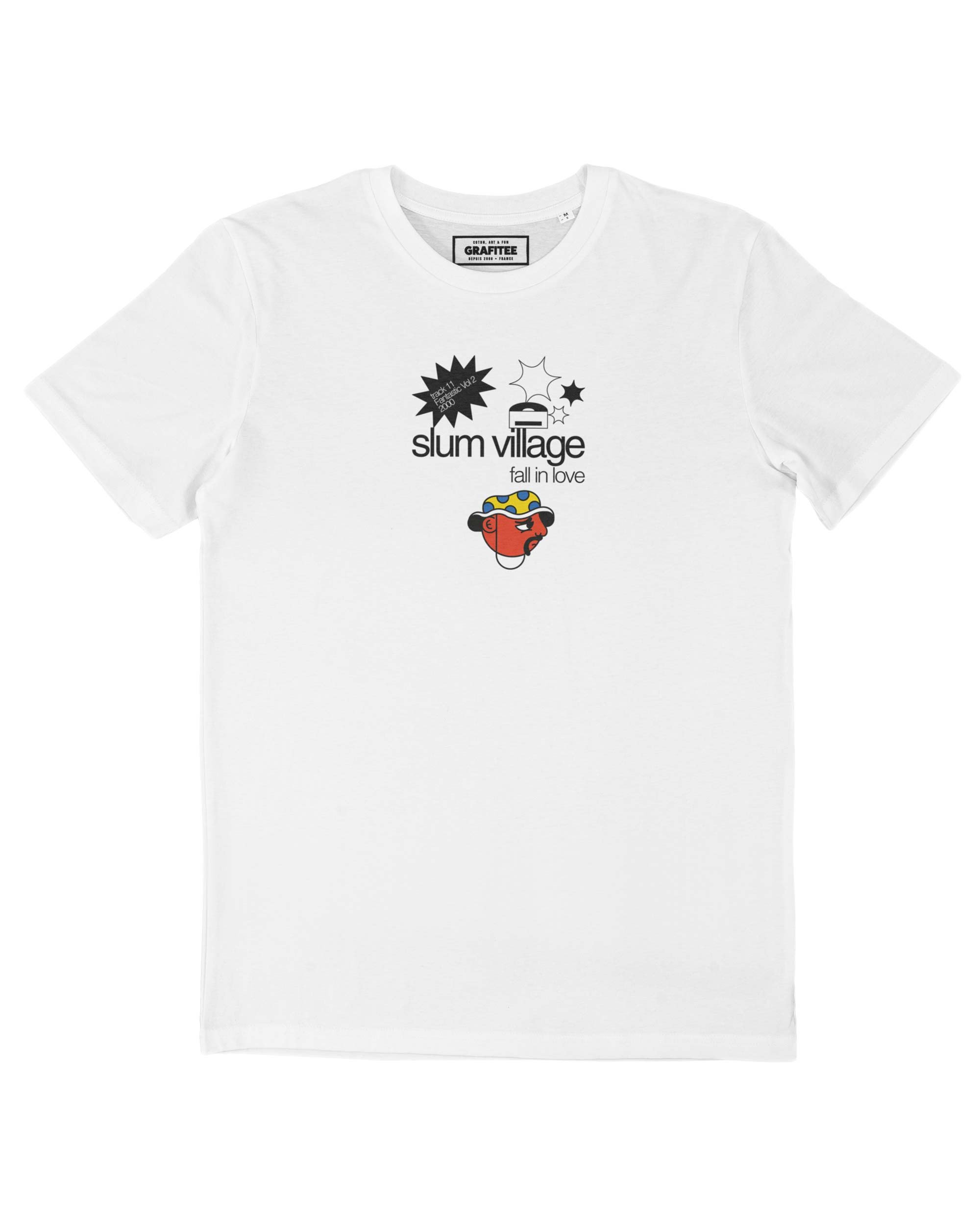 T-shirt Slum Village de couleur Blanc par Jeune Woof